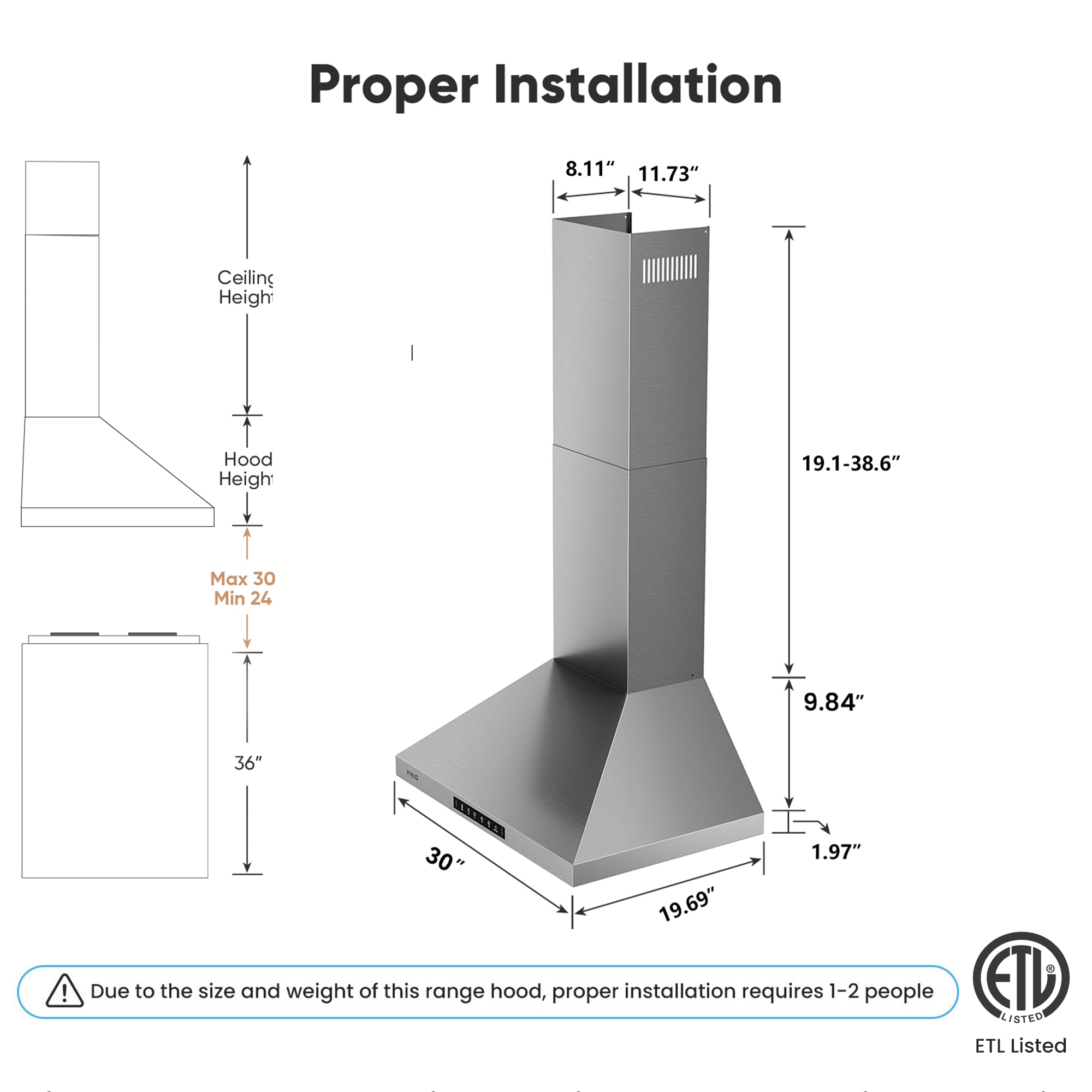 VIKIO VIKRP31-30 Wall-Mounted-Range-Hoods - View #7