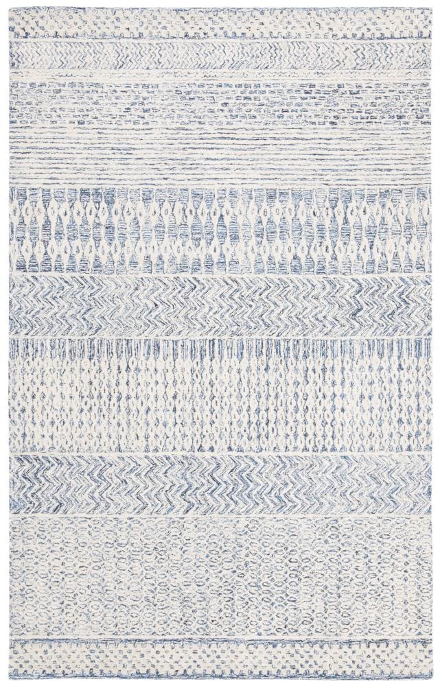 Safavieh GLM538N-4 Glamour Etta 4 x 6 (ft) Tufted Synthetic Navy/Ivory Rectangular Indoor Geometric Bohemian/Eclectic Area rug