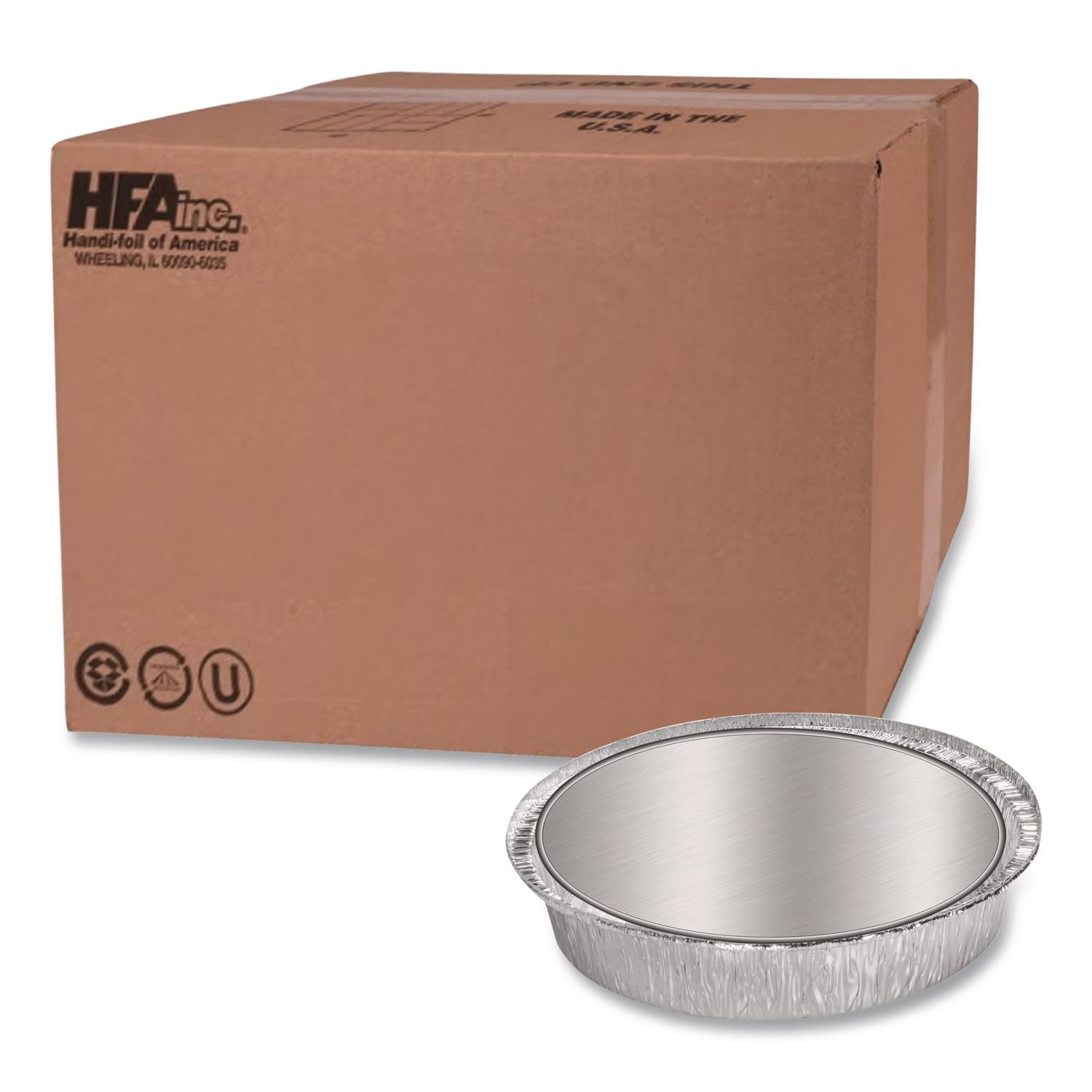 Handi-foil Round Aluminum Container with Lid 48 oz 9 in Diameter Silver 500/Carton