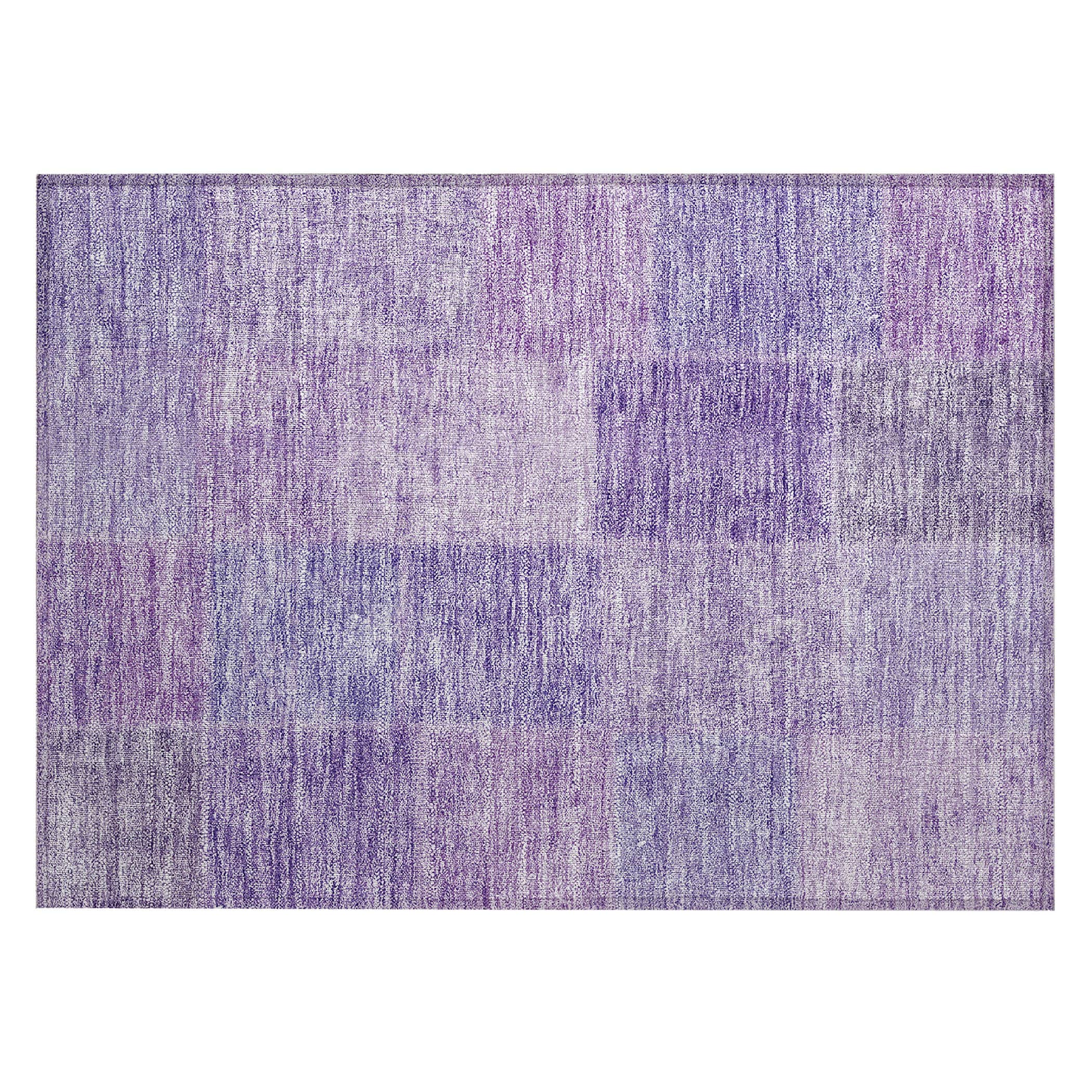 Lavender Patchwork Indoor/Outdoor Machine-Washable Area Rug