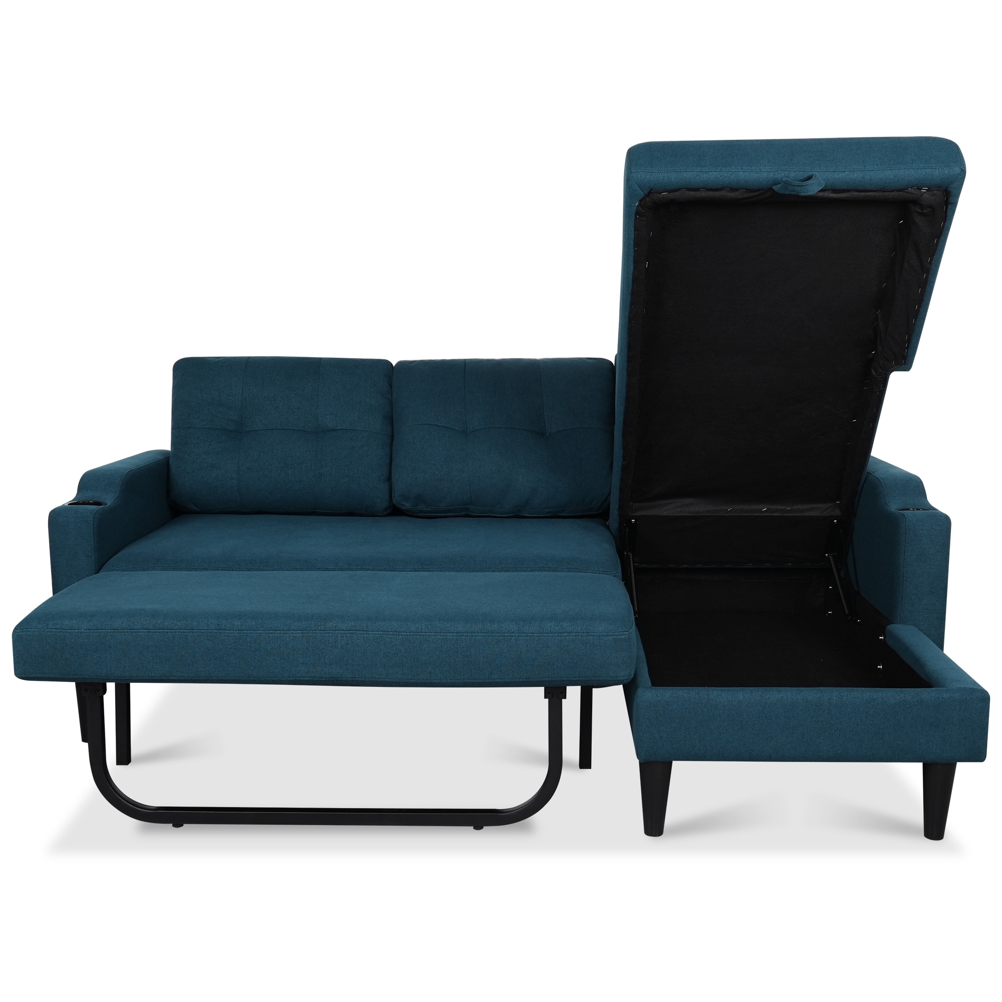 SINOFURN SYA370085BN 74.8-in Casual Blue 3 -seater Sleeper