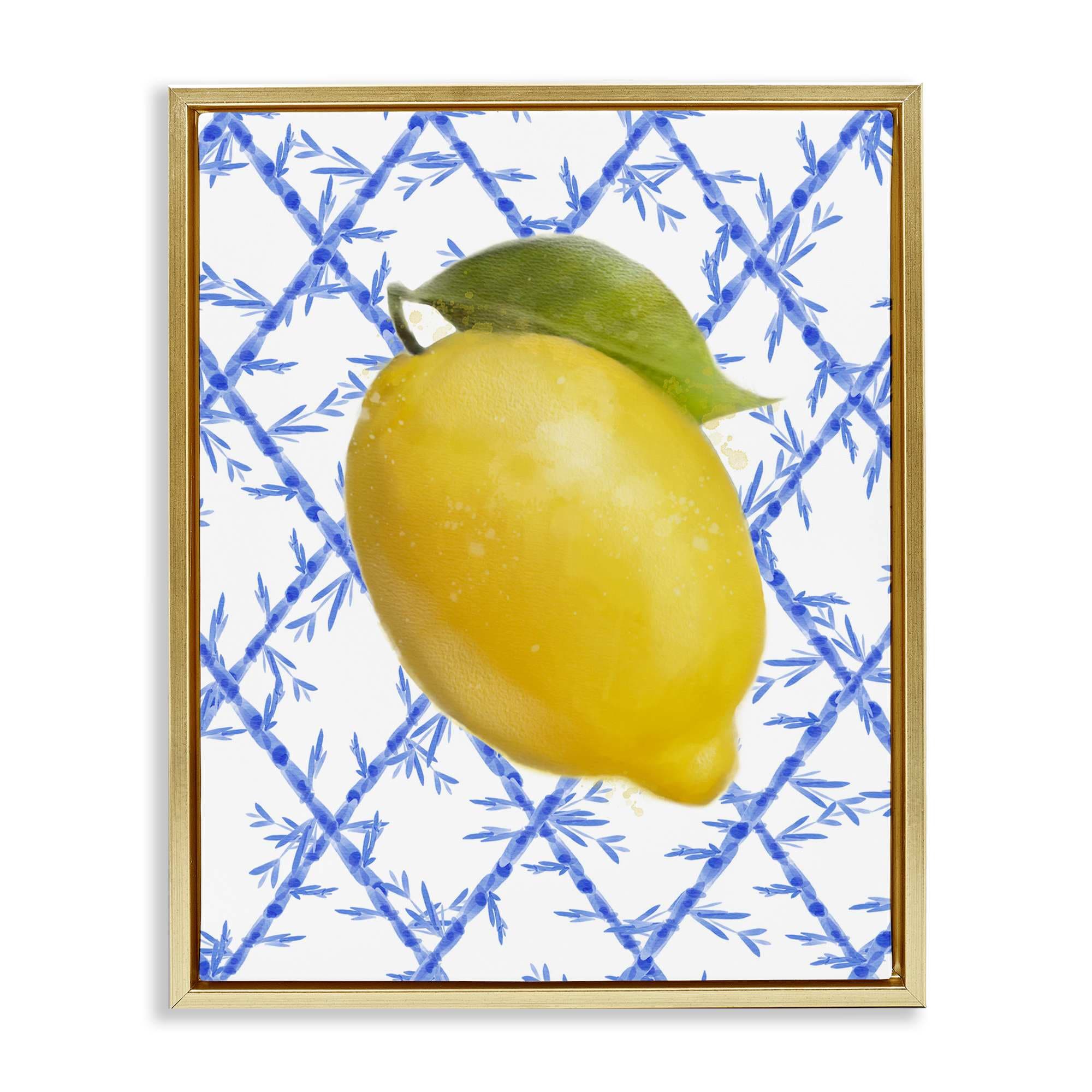 Stupell Industries BS-491-FFG-24X30 Lemon Over Bamboo Vines Gold Framed Floater Canvas Wall Art By Matthew Piotrowicz 25 x 31