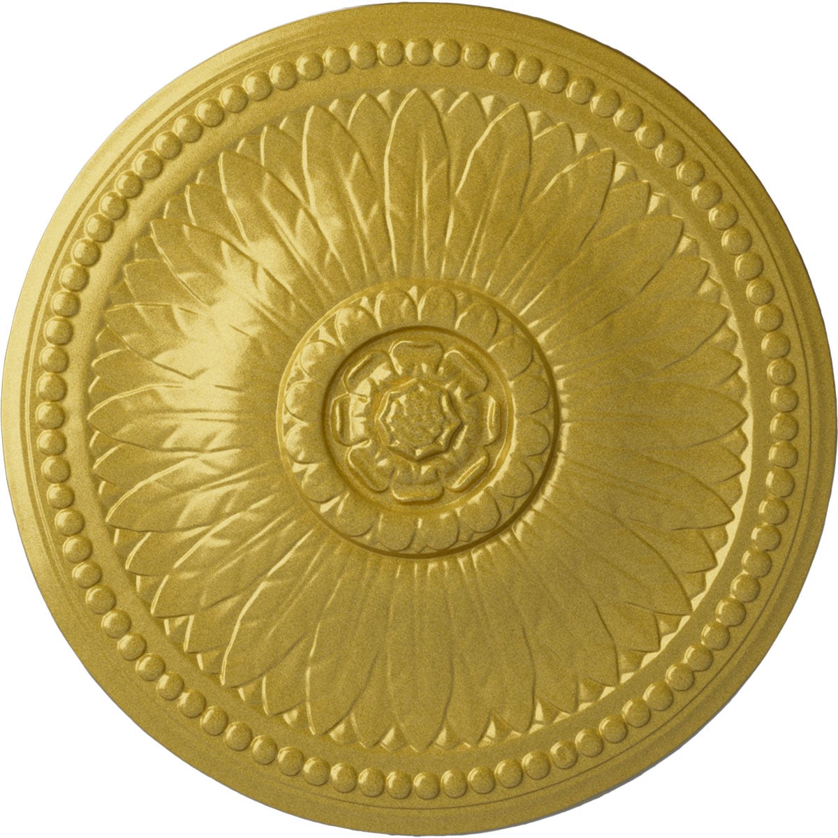 Ekena Millwork CM19BIRGS Bailey 18.125-in W x 18.125-in L Painted Rich Gold Polyurethane Whole Ceiling Medallion