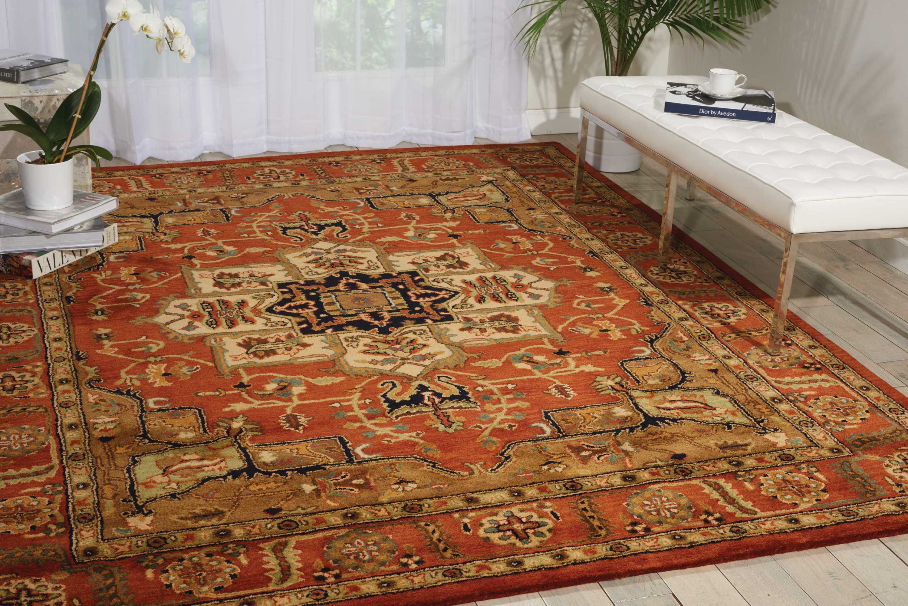 Nourison Jaipur 8 x 10 BRICK Indoor Abstract Handcrafted Area Rug