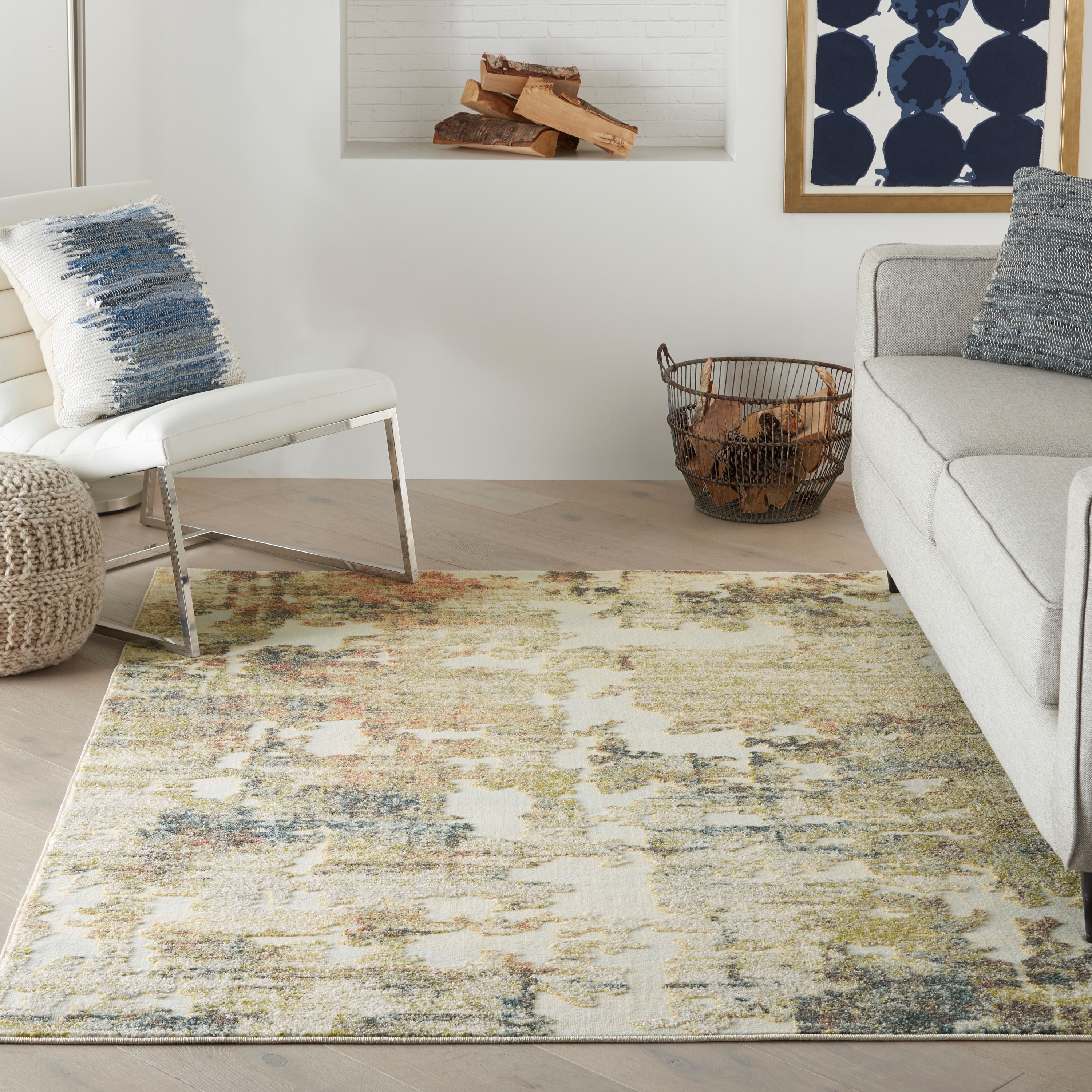 Nourison 99446796745 Trance 4 x 6 (ft) Loomed Polypropylene Ivory/multicolor Rectangular Indoor Area rug