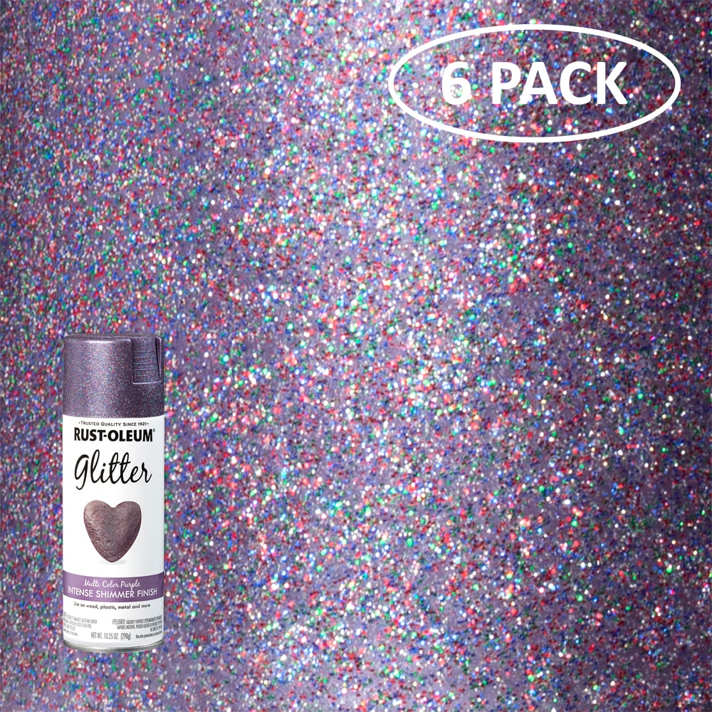 Rust-Oleum 342607SOS Specialty Glitter 6 -Pack Flat Multi Color Purple Spray paint ( NET WT. 10.25-oz )