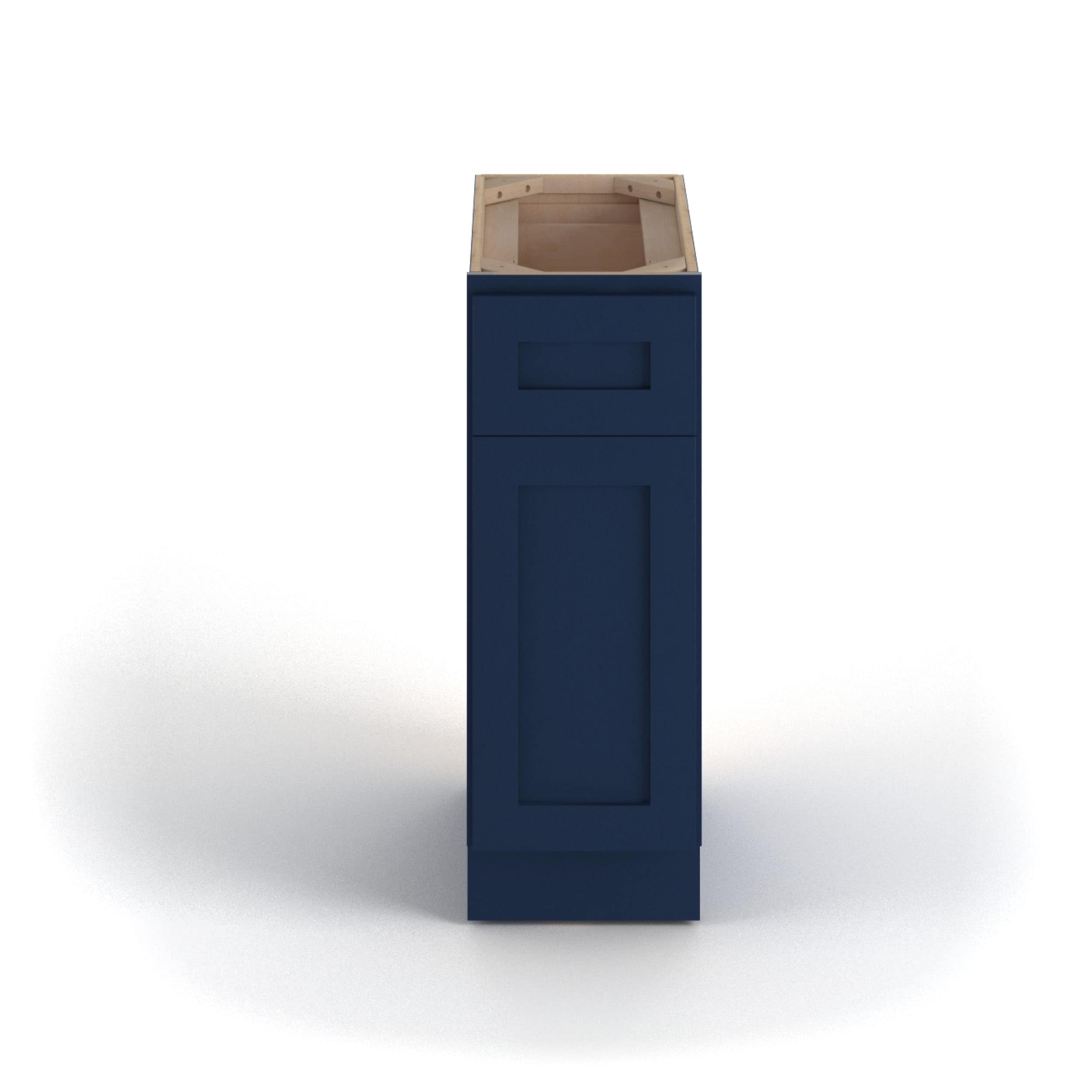 Valleywood Cabinetry 21-in W x 34.5-in H x 24-in D Marine Blue Birch 1-Drawer Base Ready To Assemble Plywood Cabinet (Flat Panel Shaker Style)