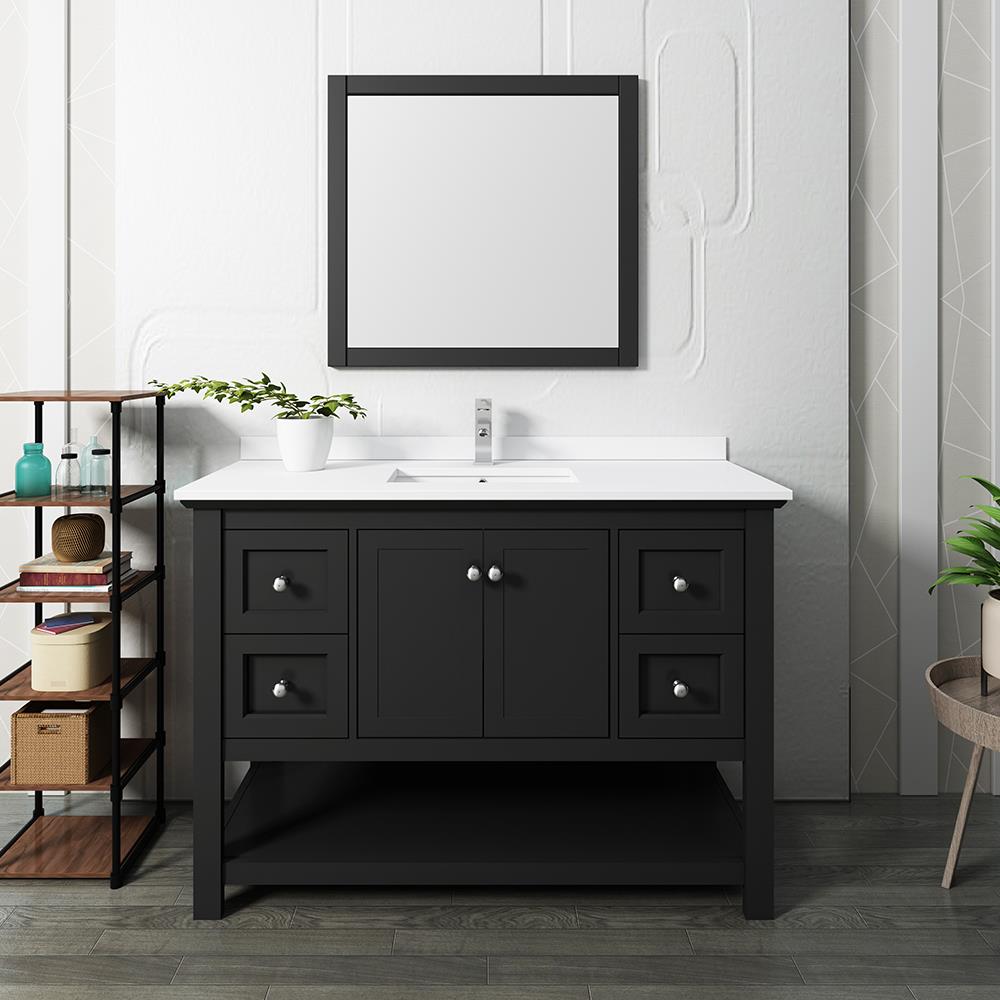 Fresca Manchester 48-in Black Undermount Single Sink Bathroom Vanity ...