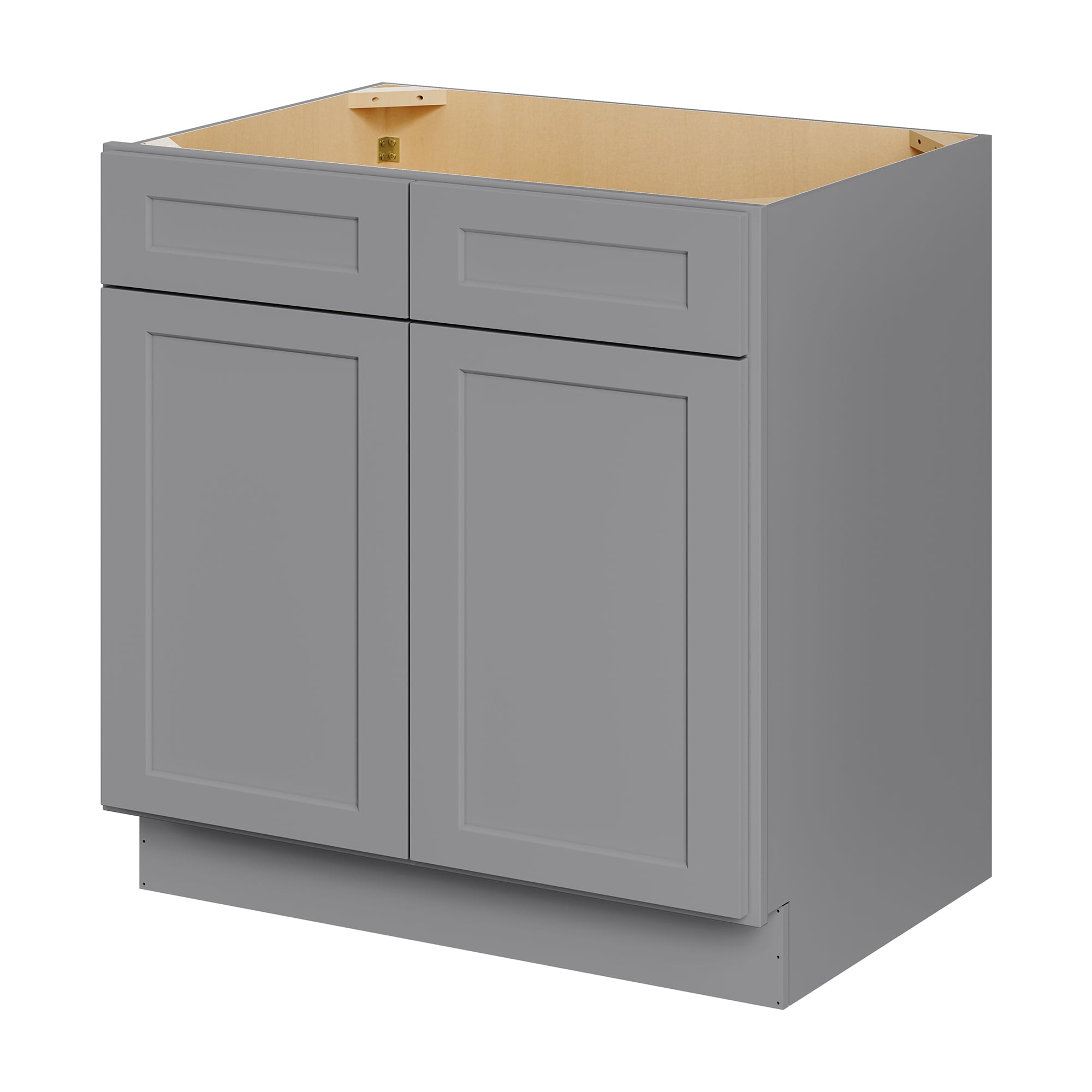 LOVMOR 33 in. W x 24 in. D x 34.5 in. H Kitchen Cabinet without Top in Shaker Grey #SF-Y-SB-CG-15