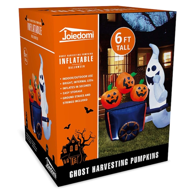 Joiedomi 6-ft Pre-Lit Ghost Inflatable Greeter in the Outdoor Halloween ...