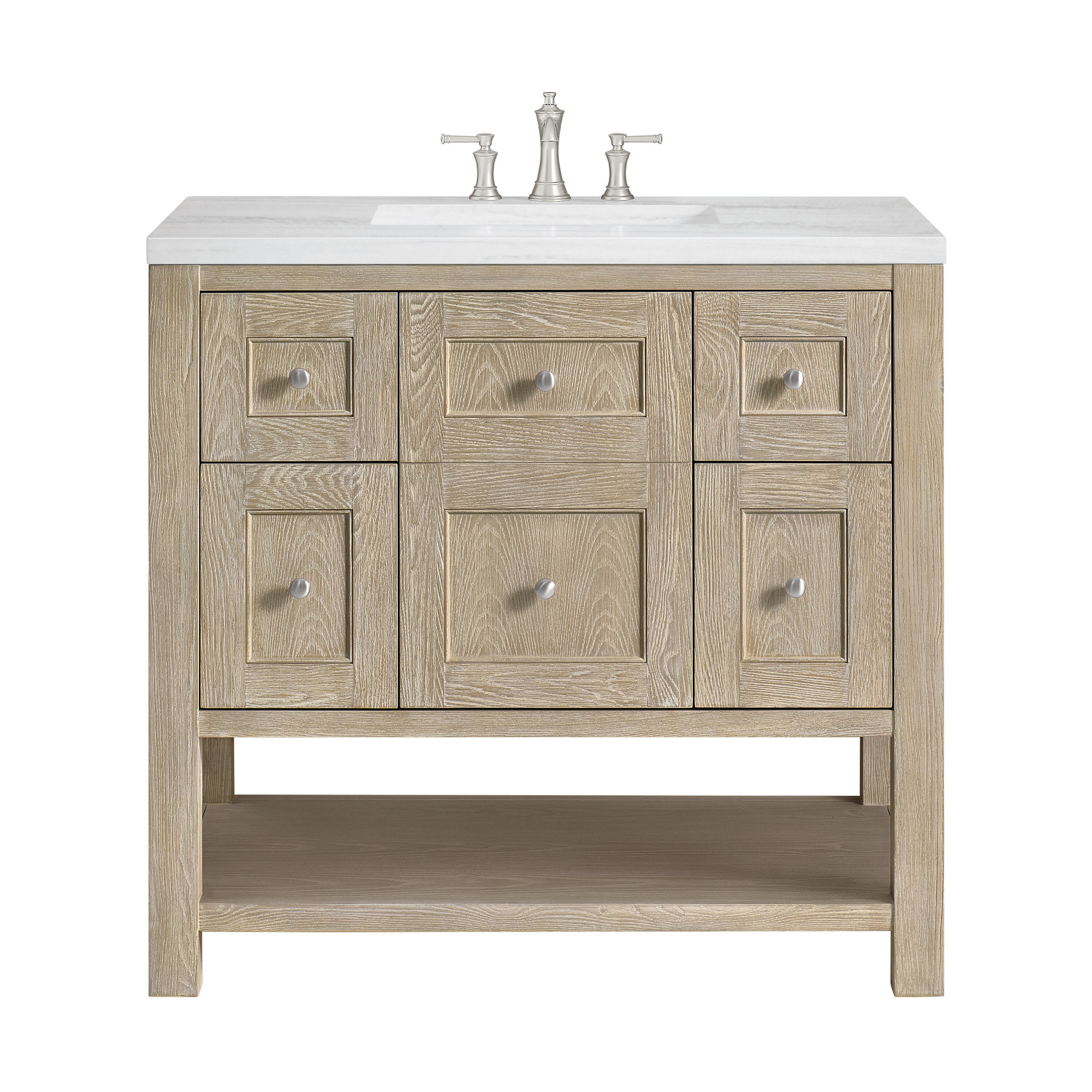 James Martin Vanities Breckenridge 36-in Whitewashed Oak Undermount ...