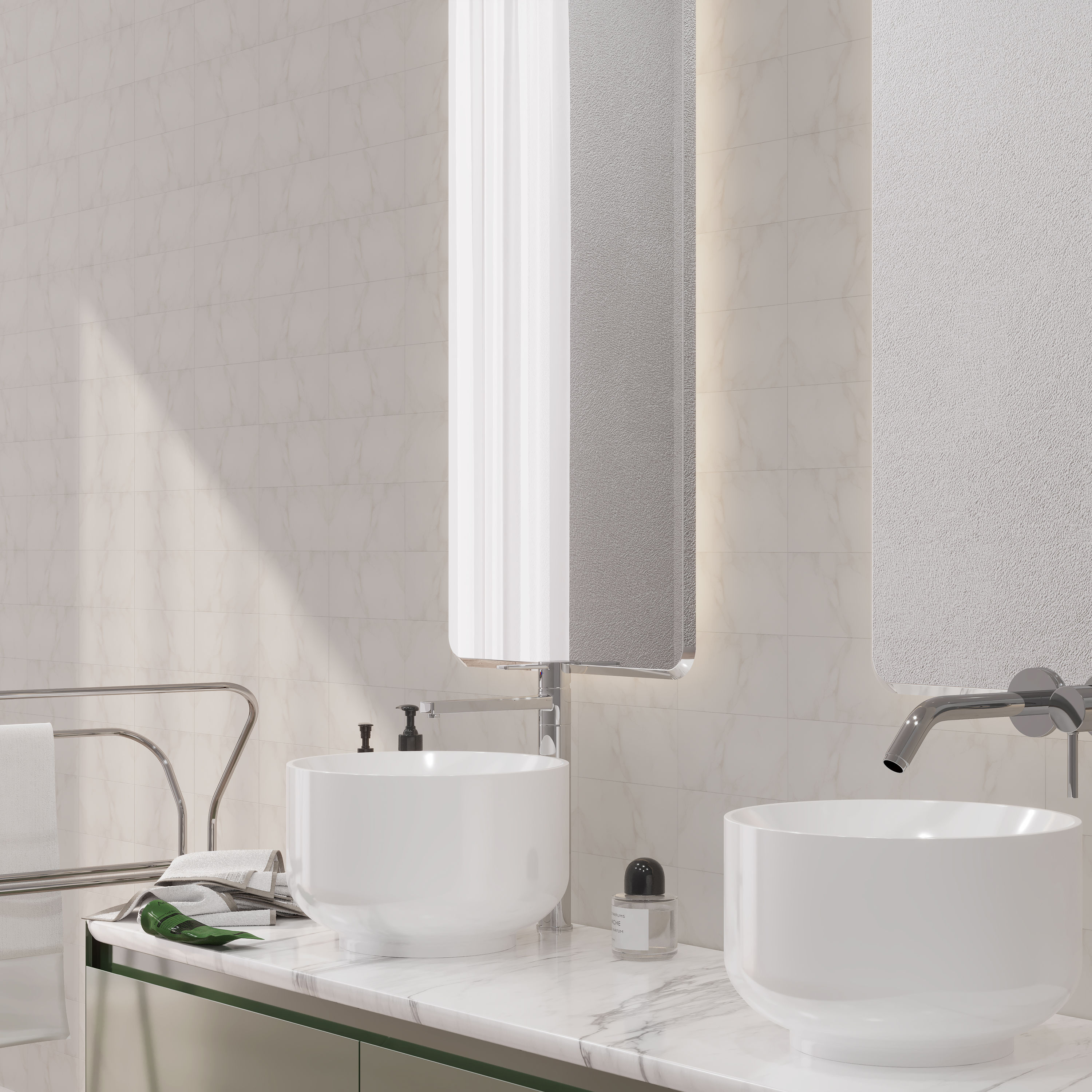 Carrara White 4'' x 8'' PVC Peel and Stick Subway Tile