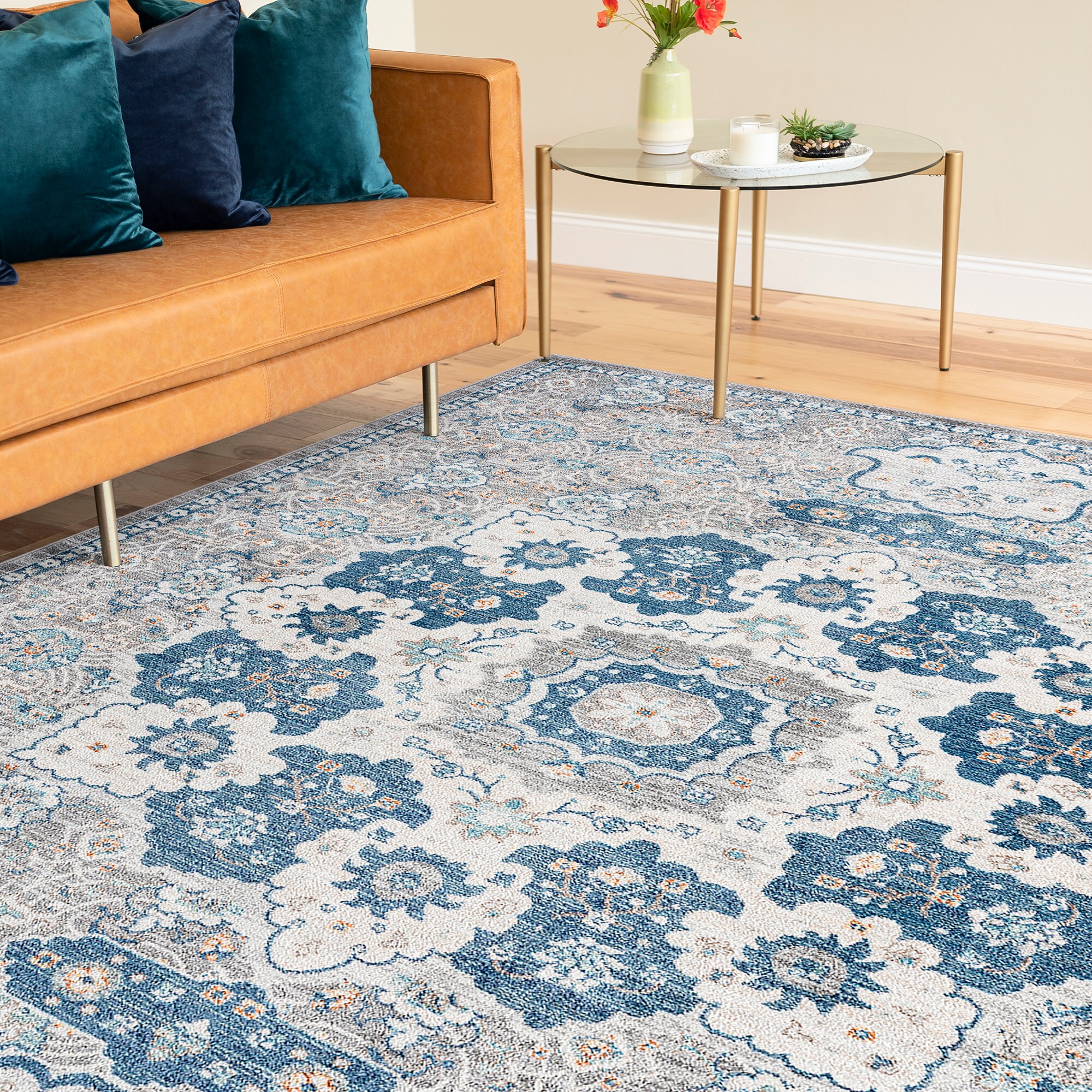 Tayse GRD6209 8X10 Garden 8 x 10 (ft) Loomed Polypropylene Gray Rectangular Indoor Area rug