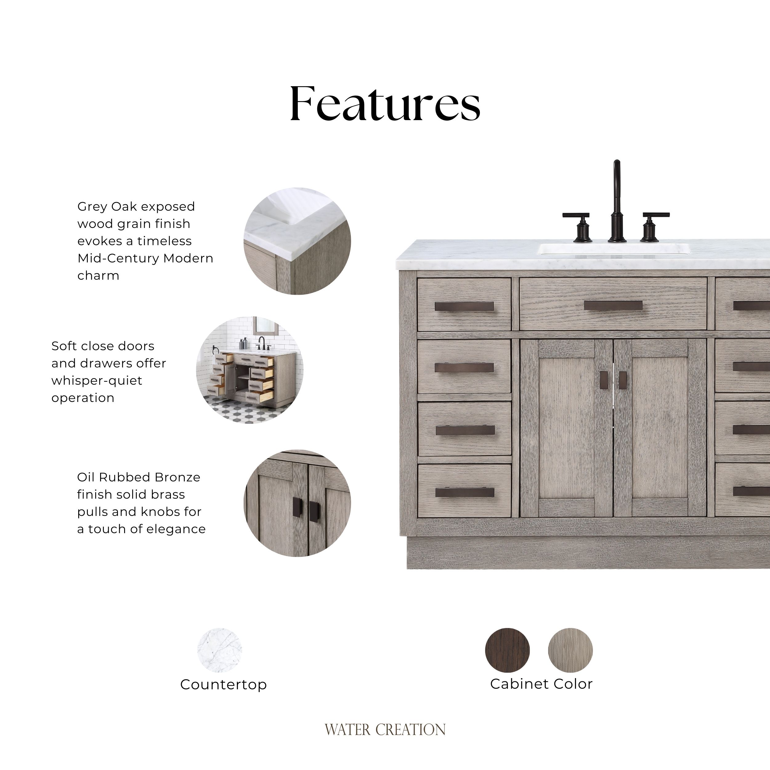 Chestnut 48" Brown Pine Vanity with White Ceramic Sink
