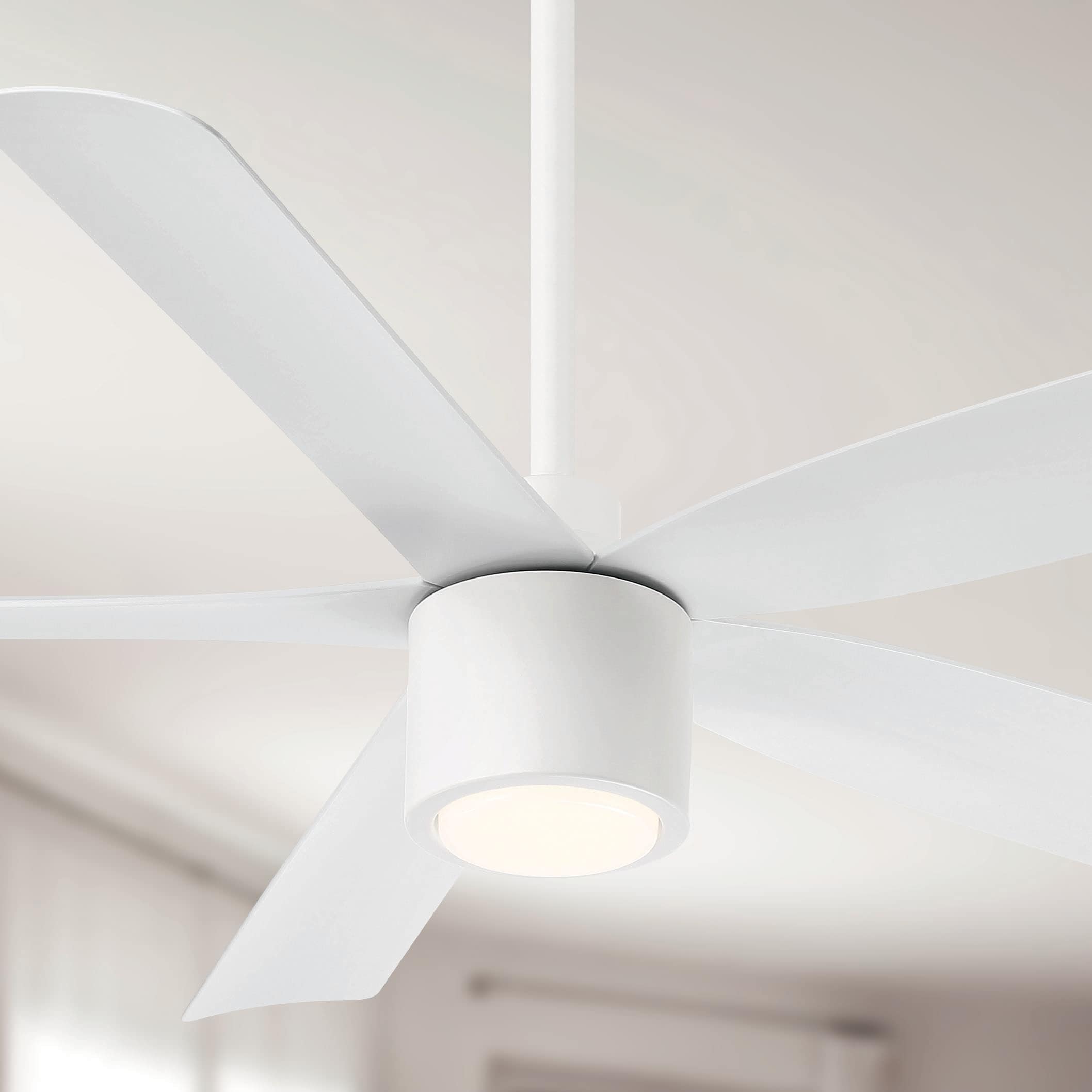 Arranmore Lighting & Fans AR-5001WH-52LK RAVIAN 52-in Outdoor Matte White with Matte White Blades Ceiling Fan With Light and Remote ( 5 -Blade )