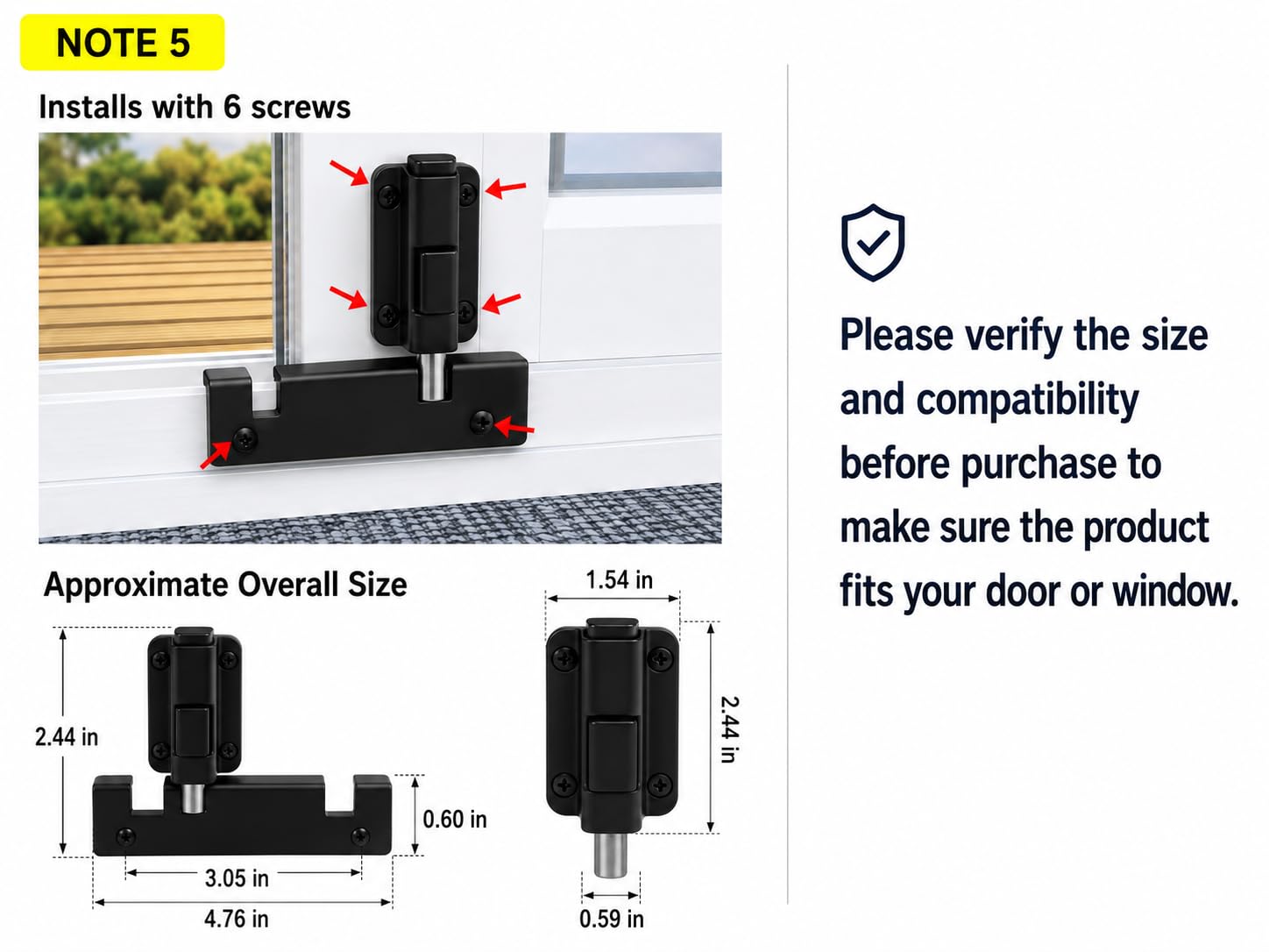 LAIFUCAM LLA0811J244 Horizontal-Sliding-Window-Sash-Locks - View #7