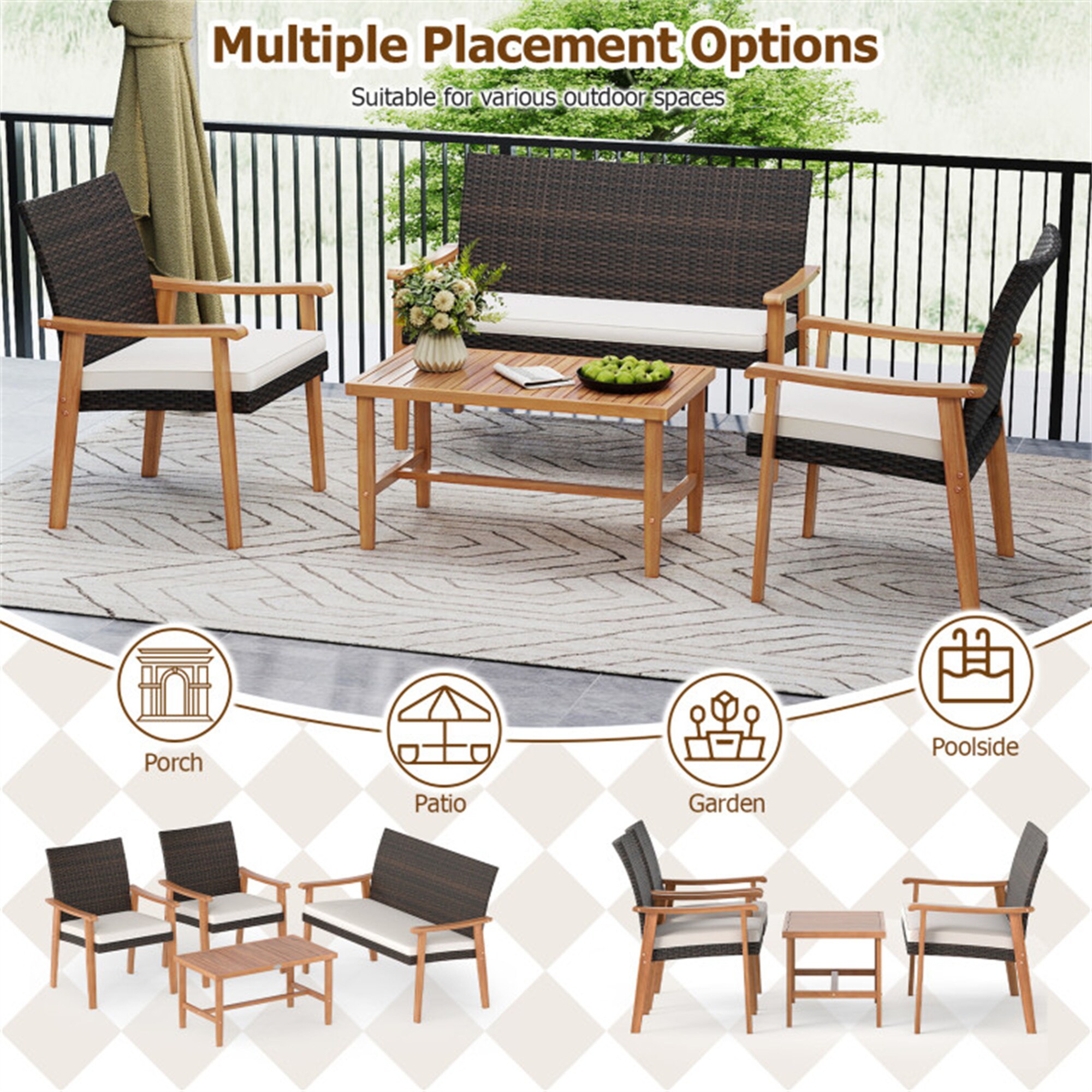 BABOOM BOM-74933WH-CO Patio-Conversation-Sets - View #10
