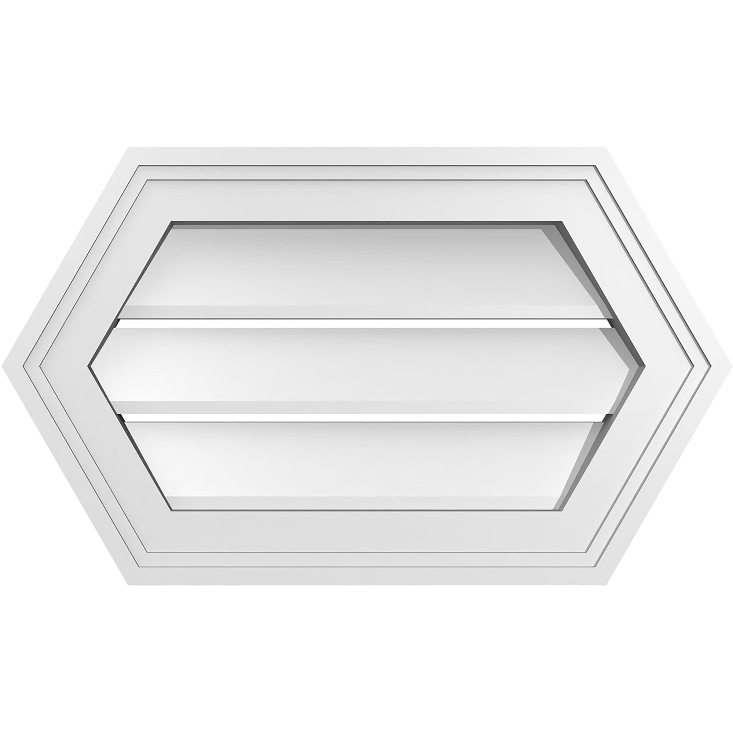 Ekena Millwork GVPHP20X1202SF 20-Inches x 12-Inches Off-white Peaked PVC Gable Louver Vent