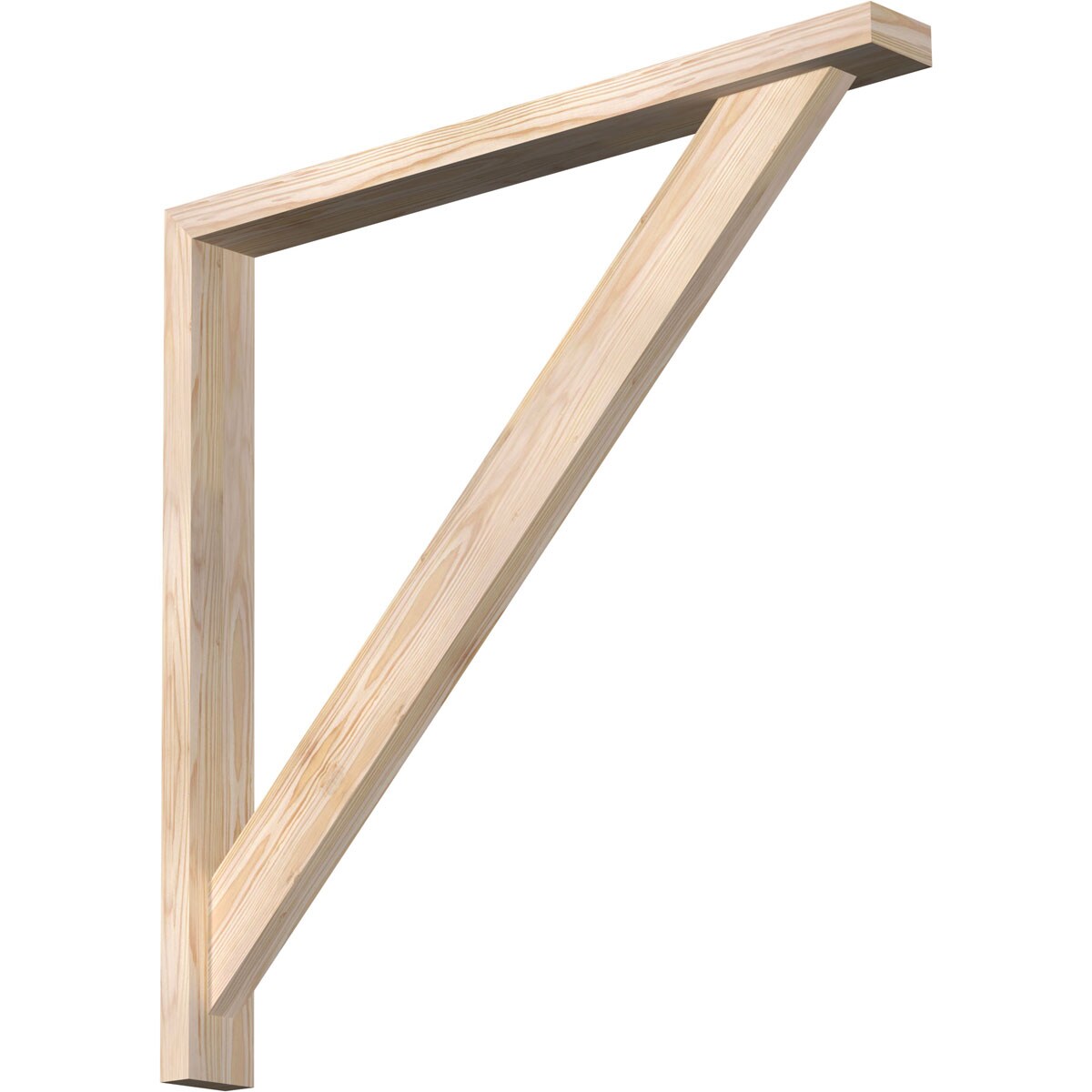 Ekena Millwork 1465032 Traditional Block Smooth Bracket with Offset Brace 3-1/2-in x 34-in x 34-in Douglas fir Brown Wood Standard bracket