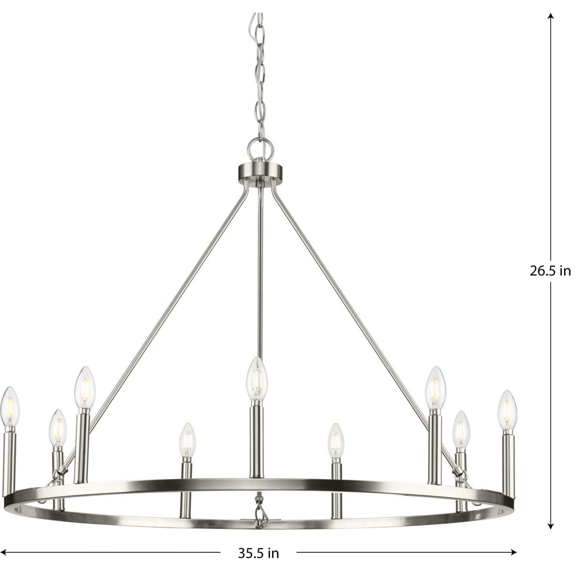 Gilliam 9-Light Brushed Nickel Circular Chandelier