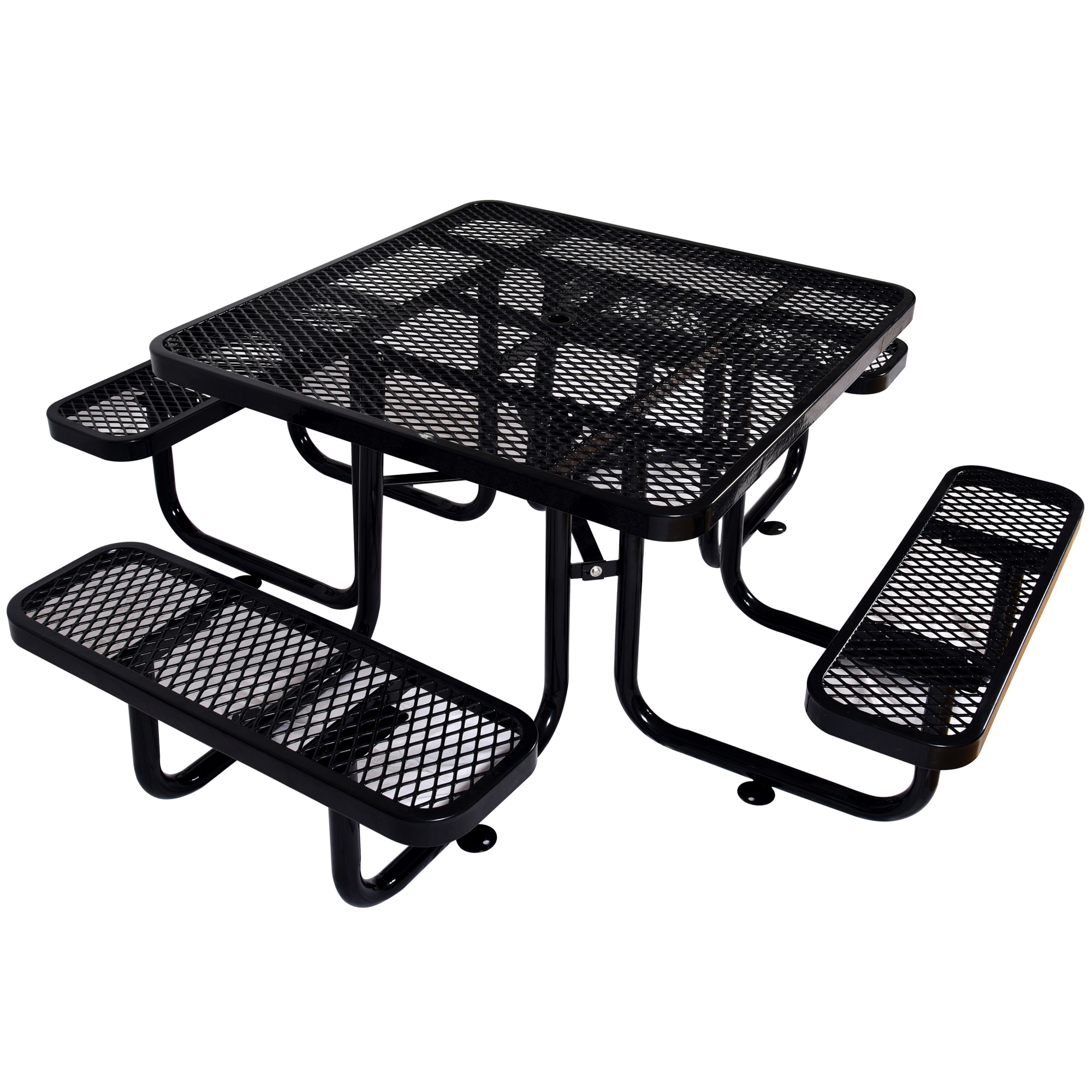 Bybafun YA0100329 46-in Black Steel Square Picnic Table