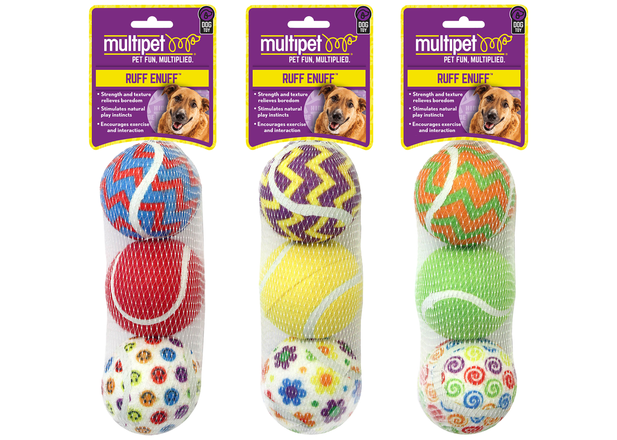 Multipet 29263 Tennis Ball 3pk