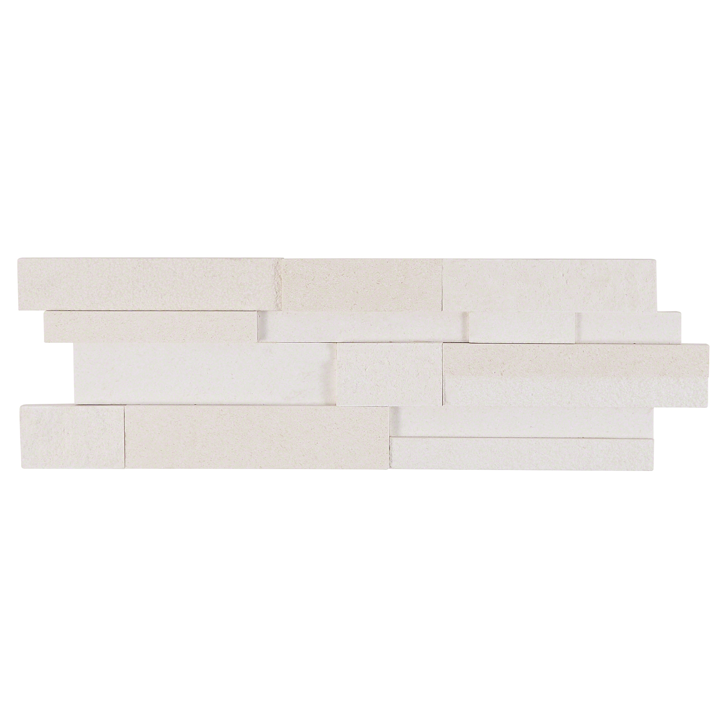Artmore Tile EXT3RD102490 Sample- 3D Stone Ivory 4-in x 8-in Matte Brick Look Floor and Wall Tile