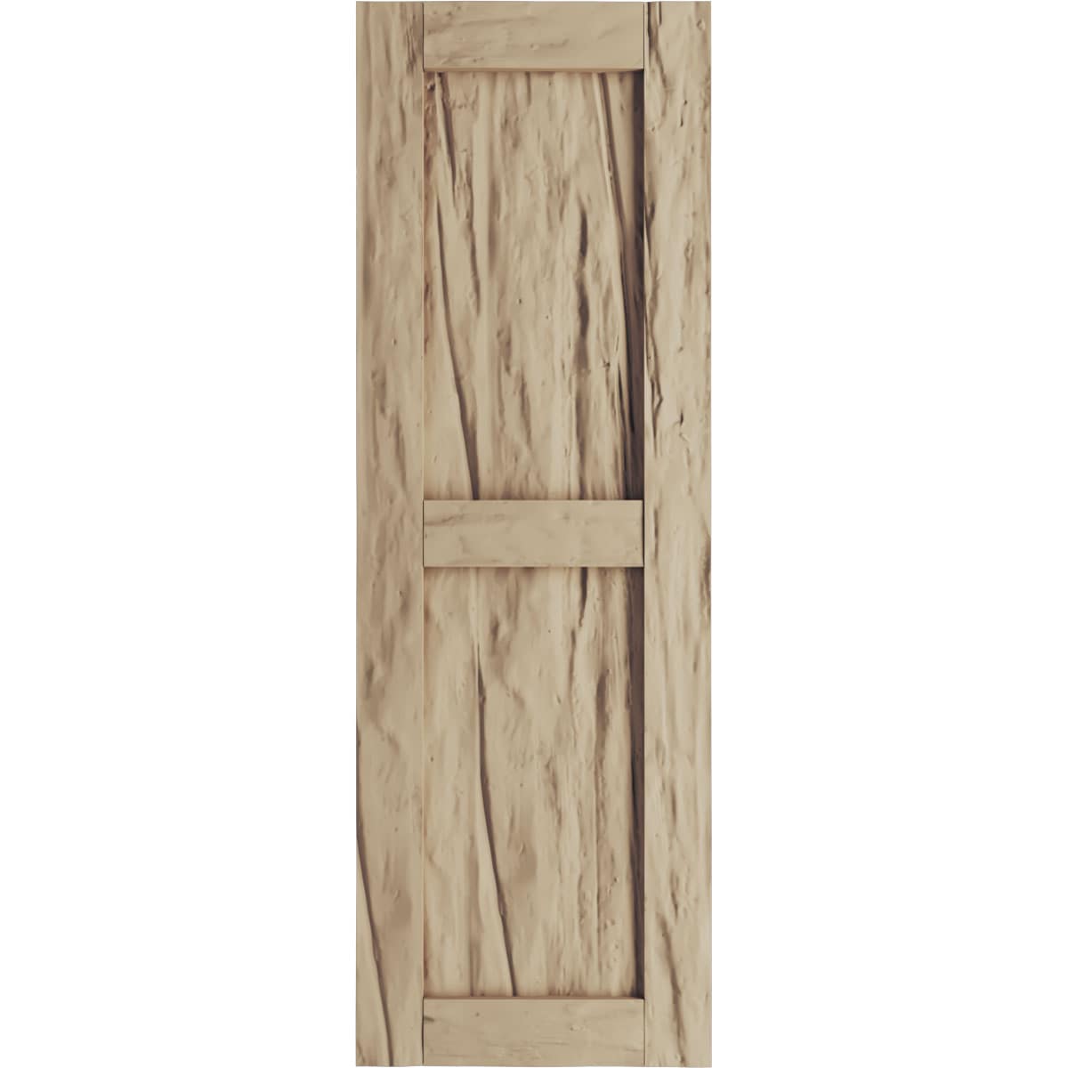 Ekena Millwork SHUFP18X26RWPR 18-in W x 26-in H Riverwood Paintable/Stainable Flat panel Exterior Shutters ( 2 -Pack )