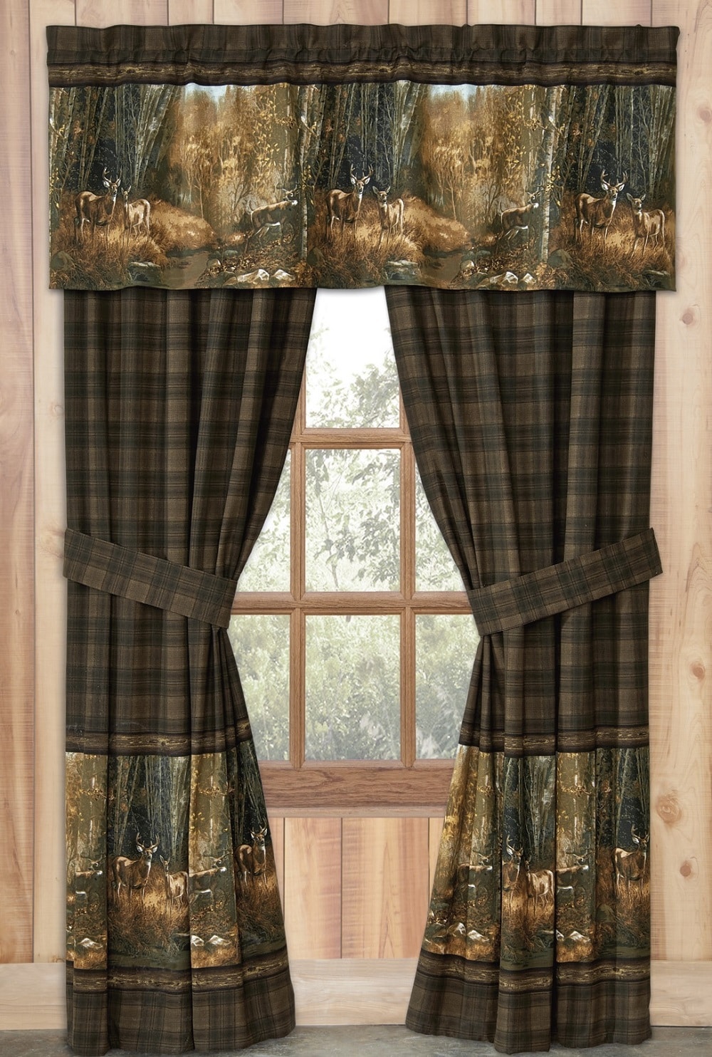Blue Ridge Trading Whitetail Dreams Fabric Shower Curtain 72" x 72" Deer Cabin 