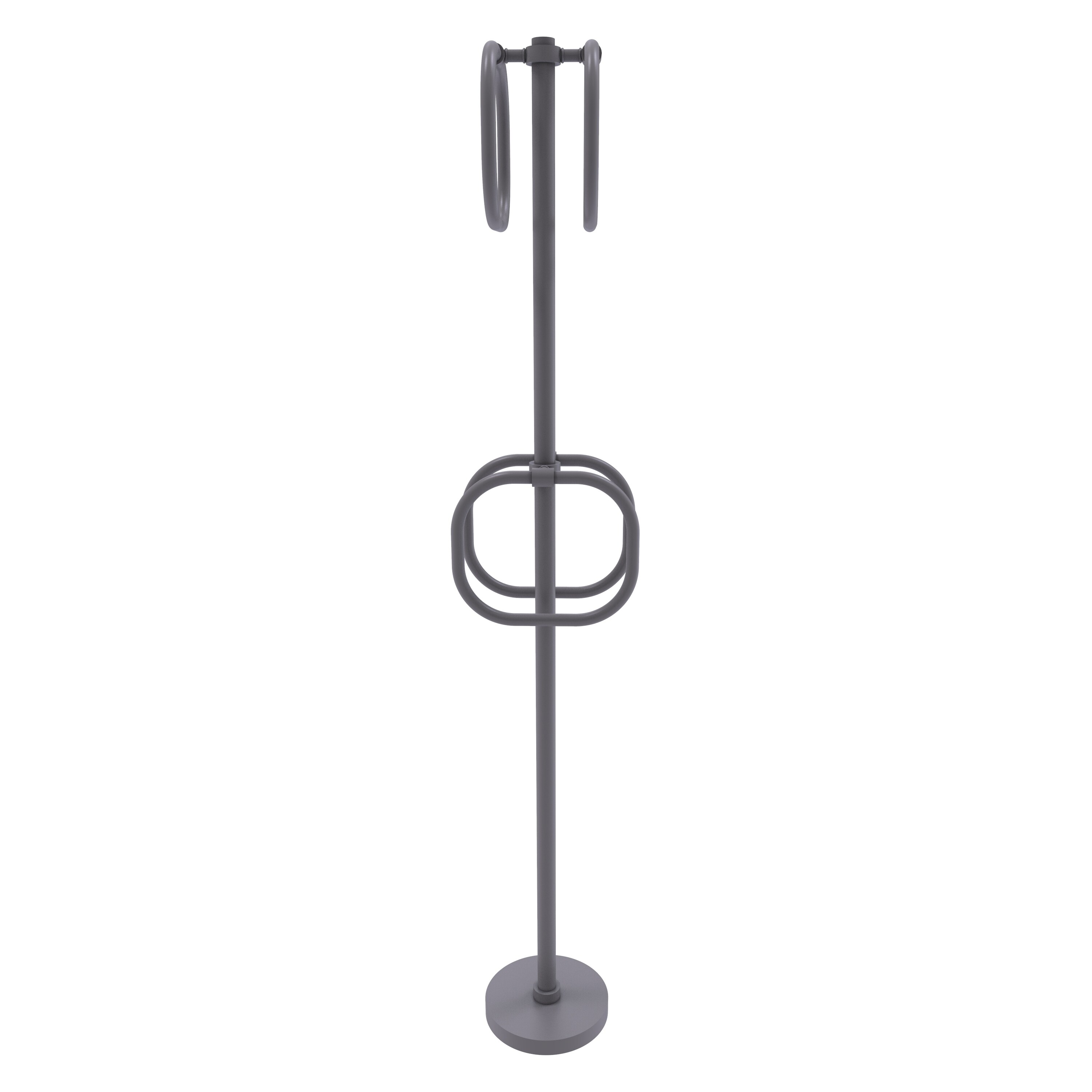 Allied Brass TS-40-GYM Matte Gray Freestanding floor Single Towel Ring