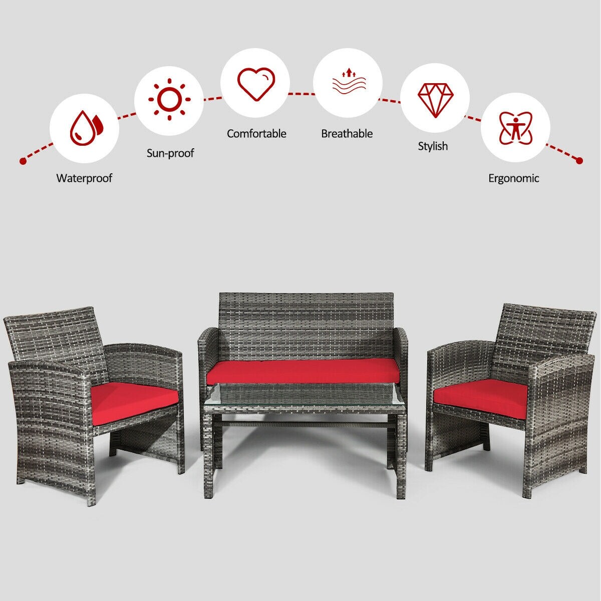 Clihome CWCH-HW63238RE Patio-Conversation-Sets - View #9