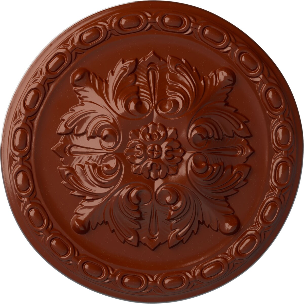 Ekena Millwork CM12STFIF Stockport 11.75-in W x 11.75-in L Painted Firebrick Polyurethane Whole Ceiling Medallion
