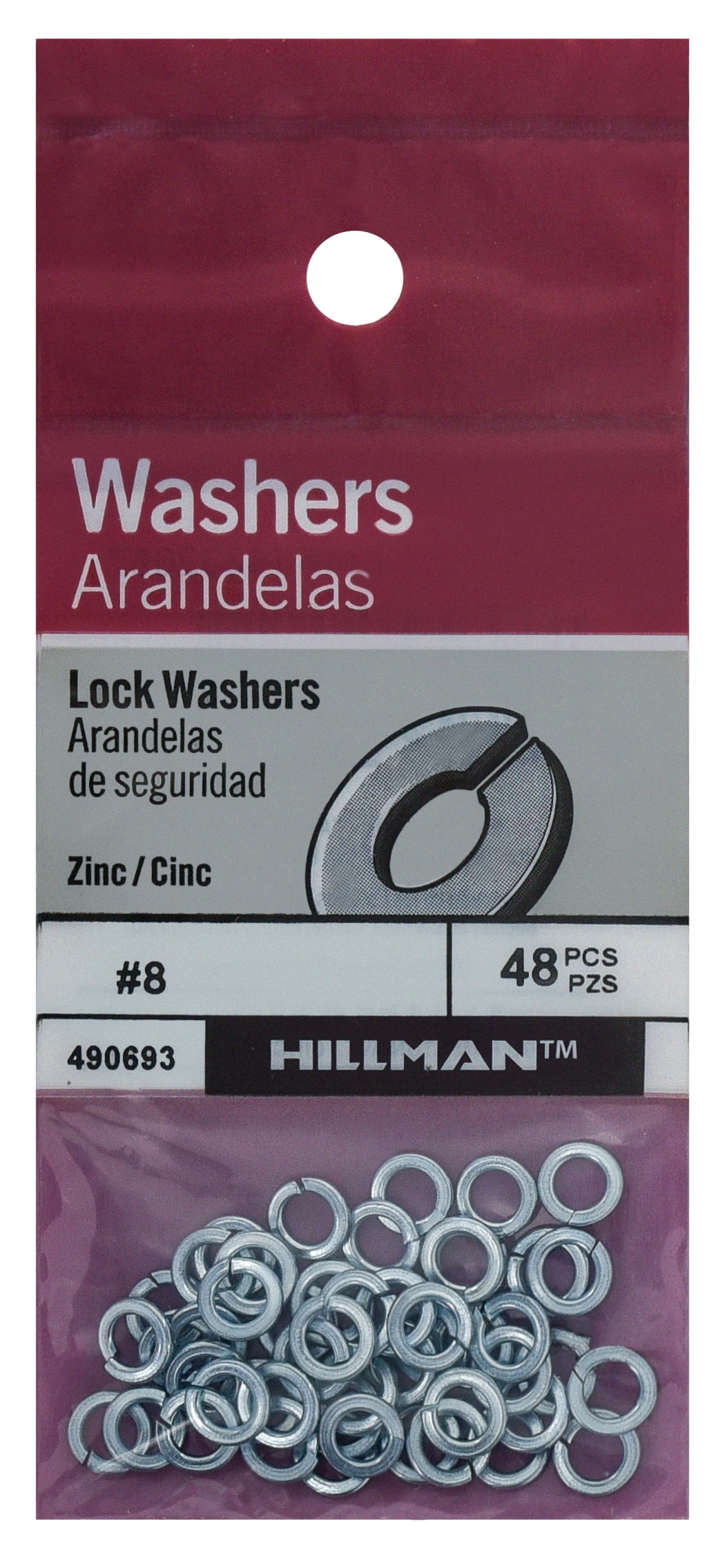 Hillman 490693 #8 5/16-in Zinc-plated Steel Split Lock Washer 48-Count