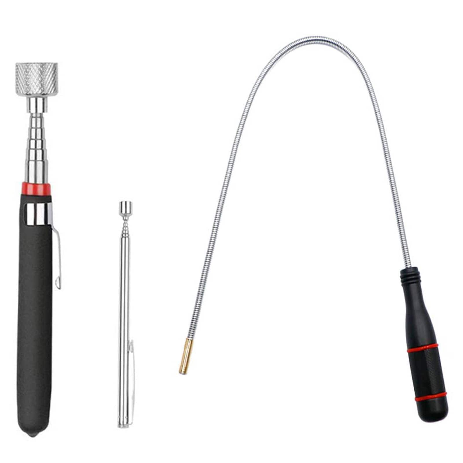 Etokfoks  3 Pack Magnetic Pickup Tool Set Includes 15 lb Telescoping Wand 1 lb Extendable Magnet Stick 24 inch Flexible Retriever