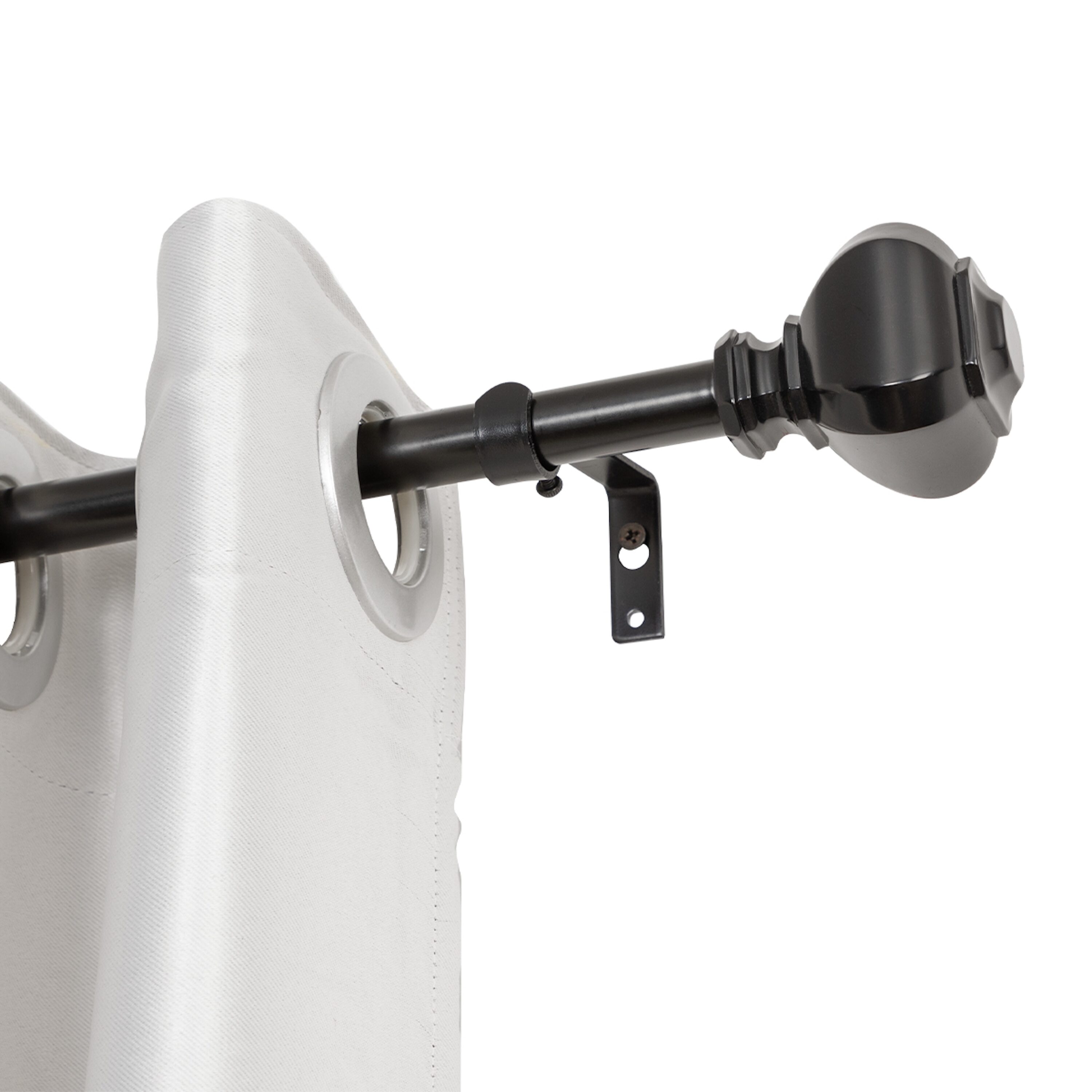 Utopia Alley  3/4 Inch Adjustable Curtain Rods For Windows 28 to 48 Inch Bedroom and Living Room Decorative Curtain Rods Tapestry Poles Black 28in-48in