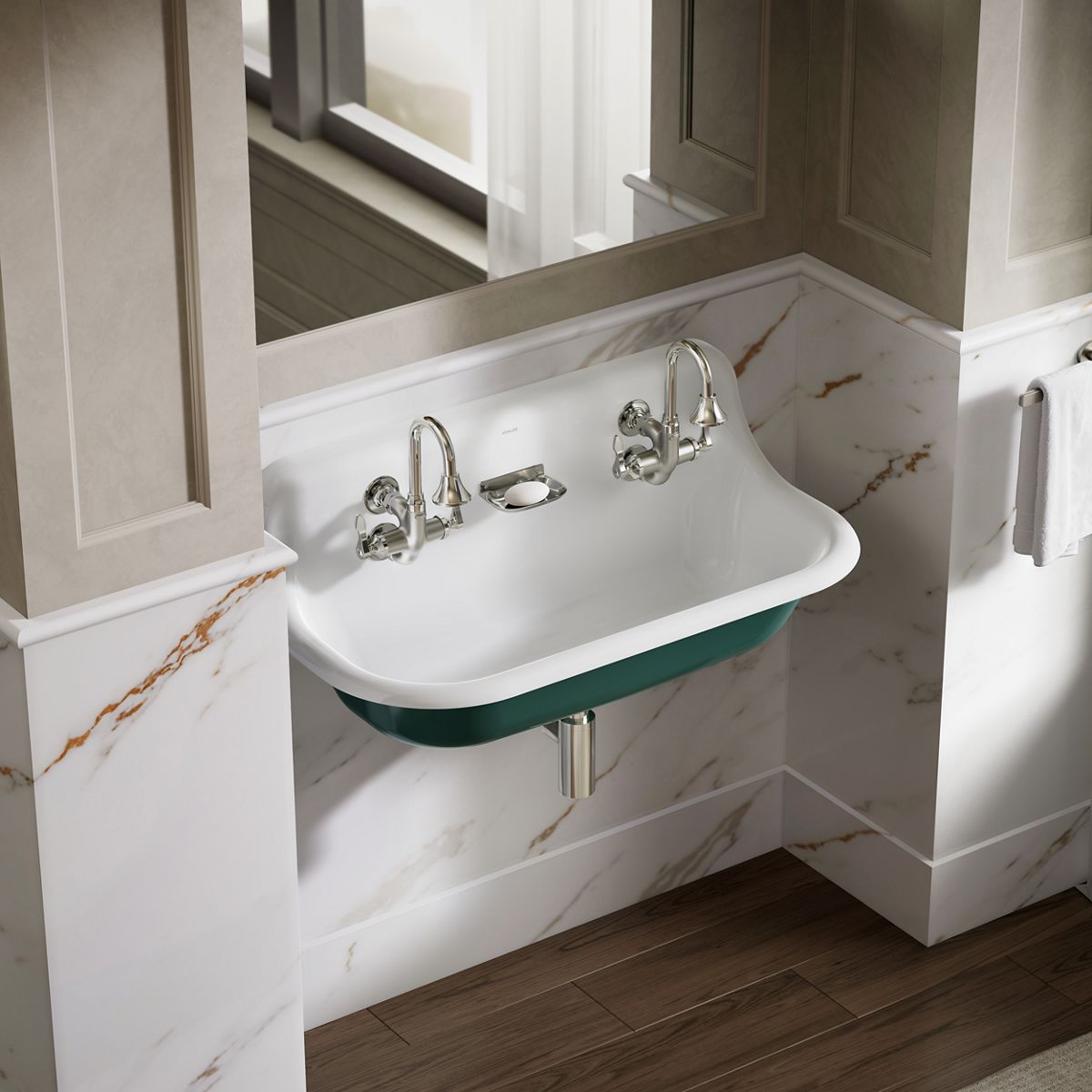KOHLER - Brockway 17.5-in x 36-in 1 -Basin White Wall mount Utility tub