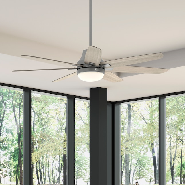 Hunter Wilder 60 In Matte Silver Led, What Size Ceiling Fan For Large Bedroom Philippines