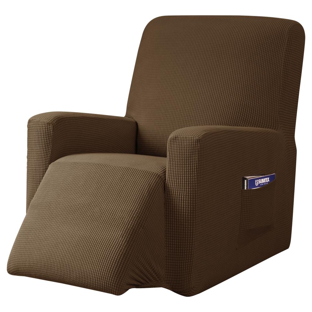 Subrtex SBTZHS004 Textured Grid Coffee Jacquard Recliner Slipcover 32-in W x 36.5-in H x 34-in D