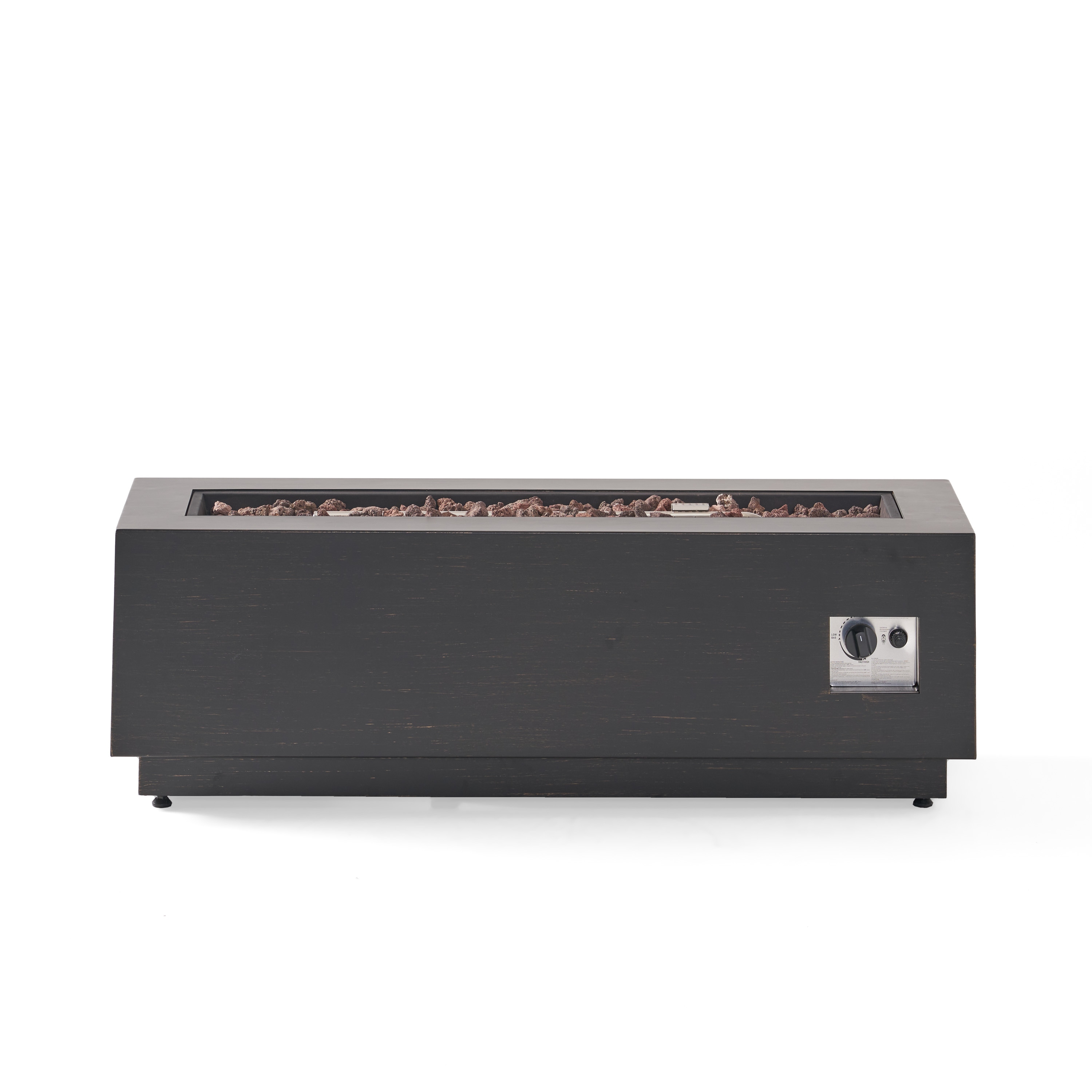 AHIOU HOME ZAAHG-62836BRN-50KFP Adriana 48-in W Brown Iron Rectangle Liquid propane Fire pit
