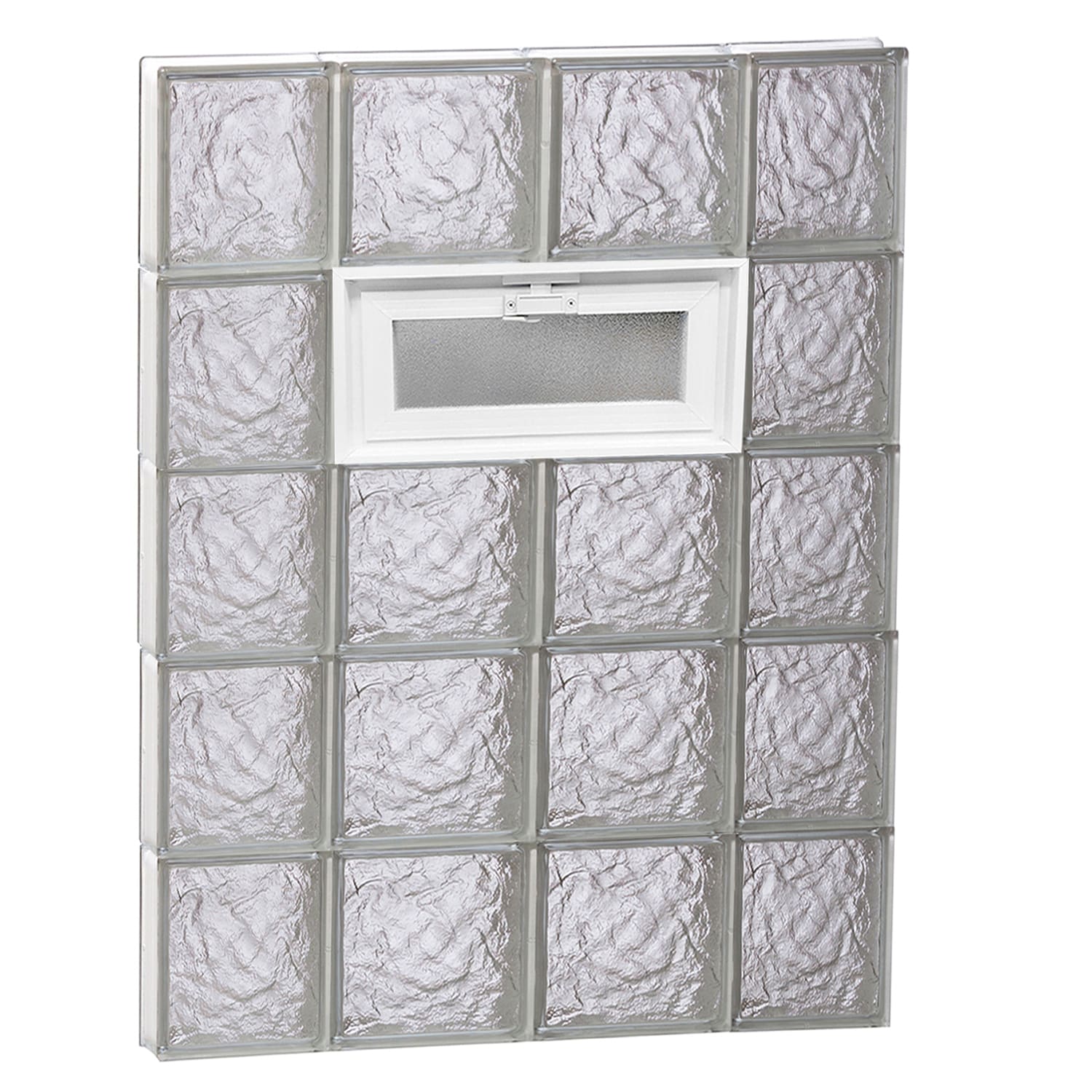 REDI2SET V2840IS Ice Glass 27-in x 38-3/4-in Frameless Replacement Vented Glass Block Window