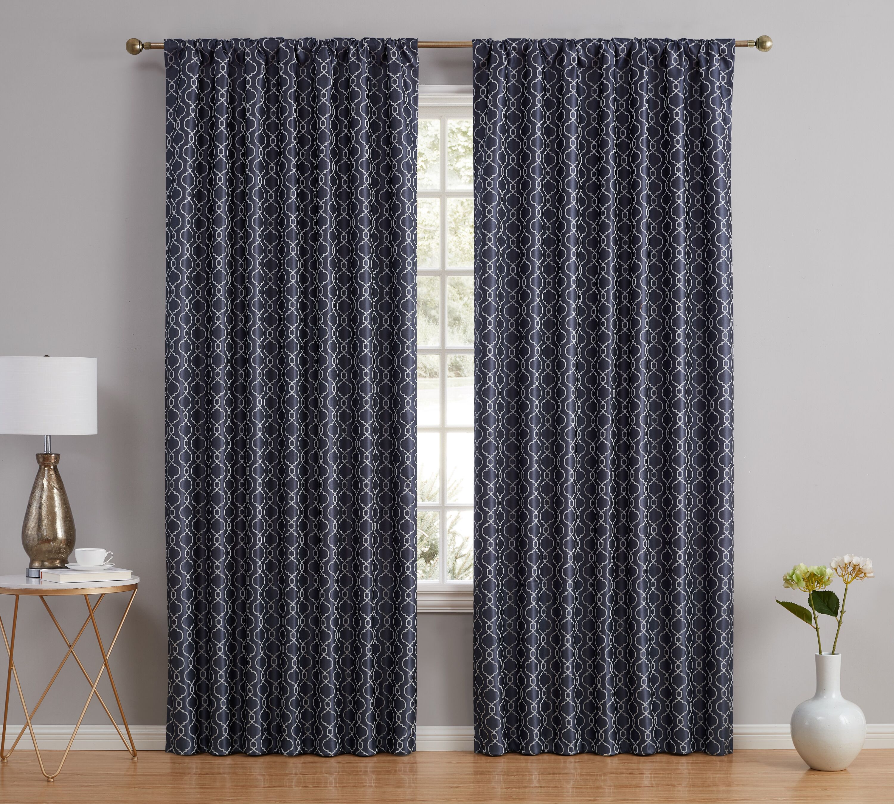Totally Home Decor FRKLNBLKT-NVY84 curtains - View #2