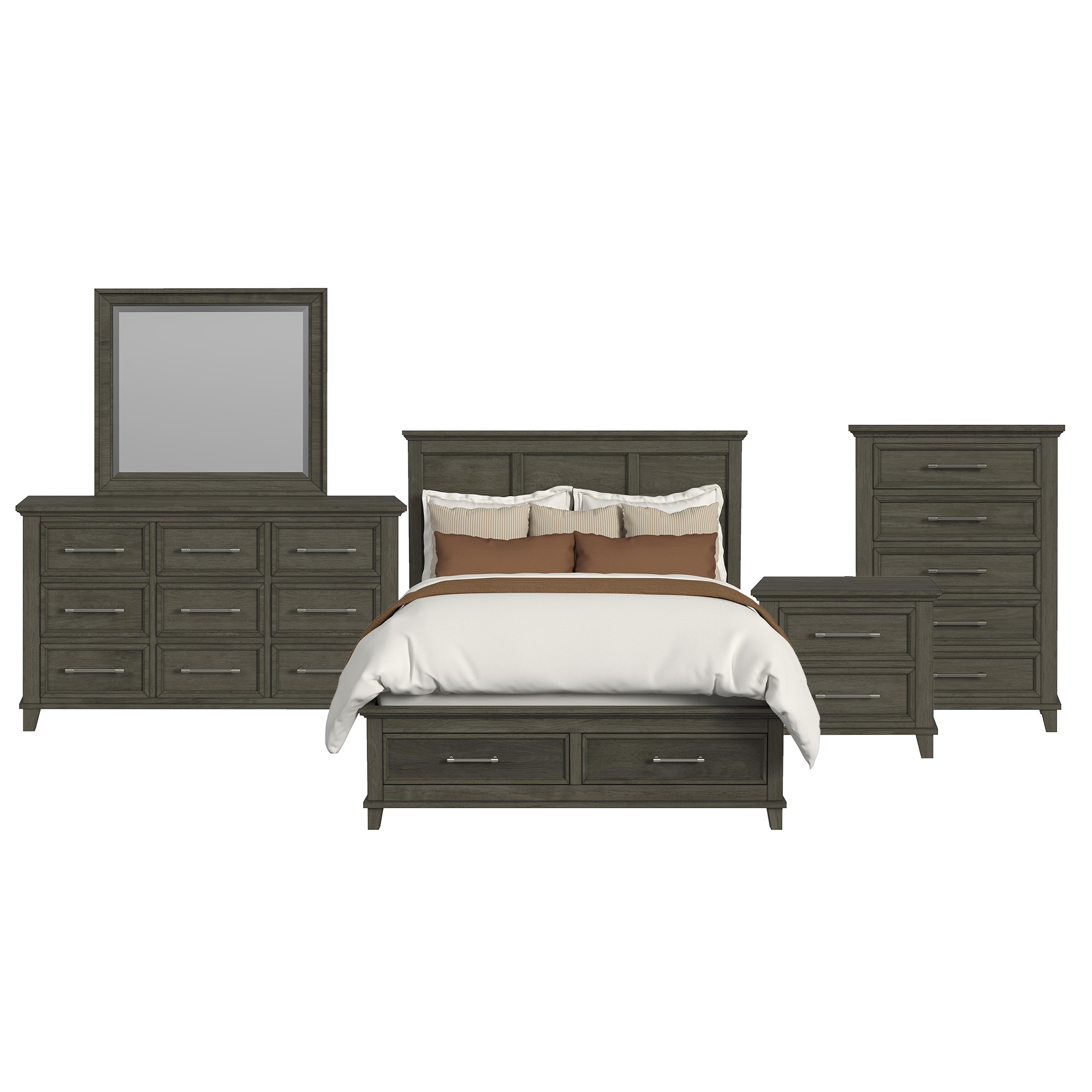 Picket House Furnishings B-13030-3-QSB-5PC Henrik Grey Queen Bedroom Set
