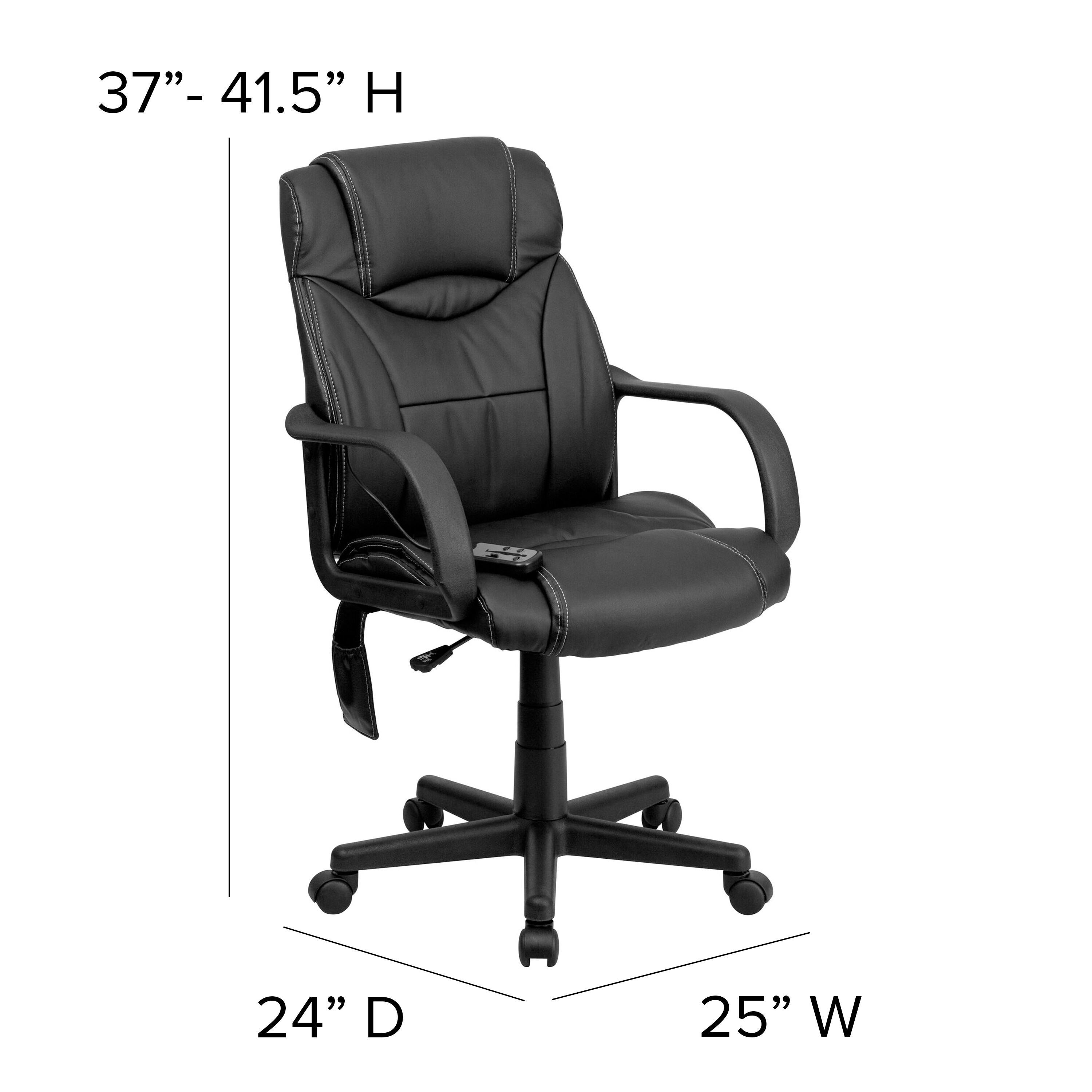 Ergonomic High-Back Black LeatherSoft Executive Swivel Chair with Massage Feature