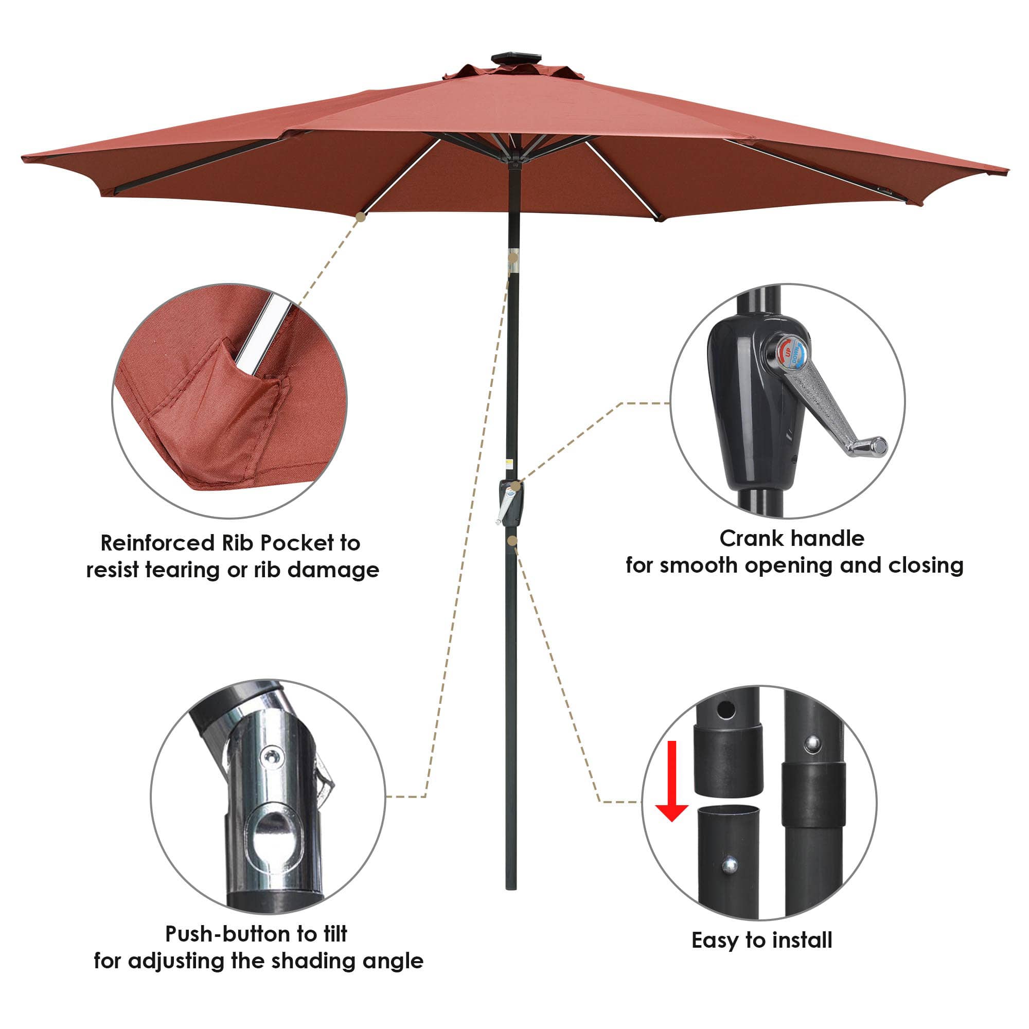 Yescom 07UMB030-10L-TERR-LO Umbrellas-2 - View #5