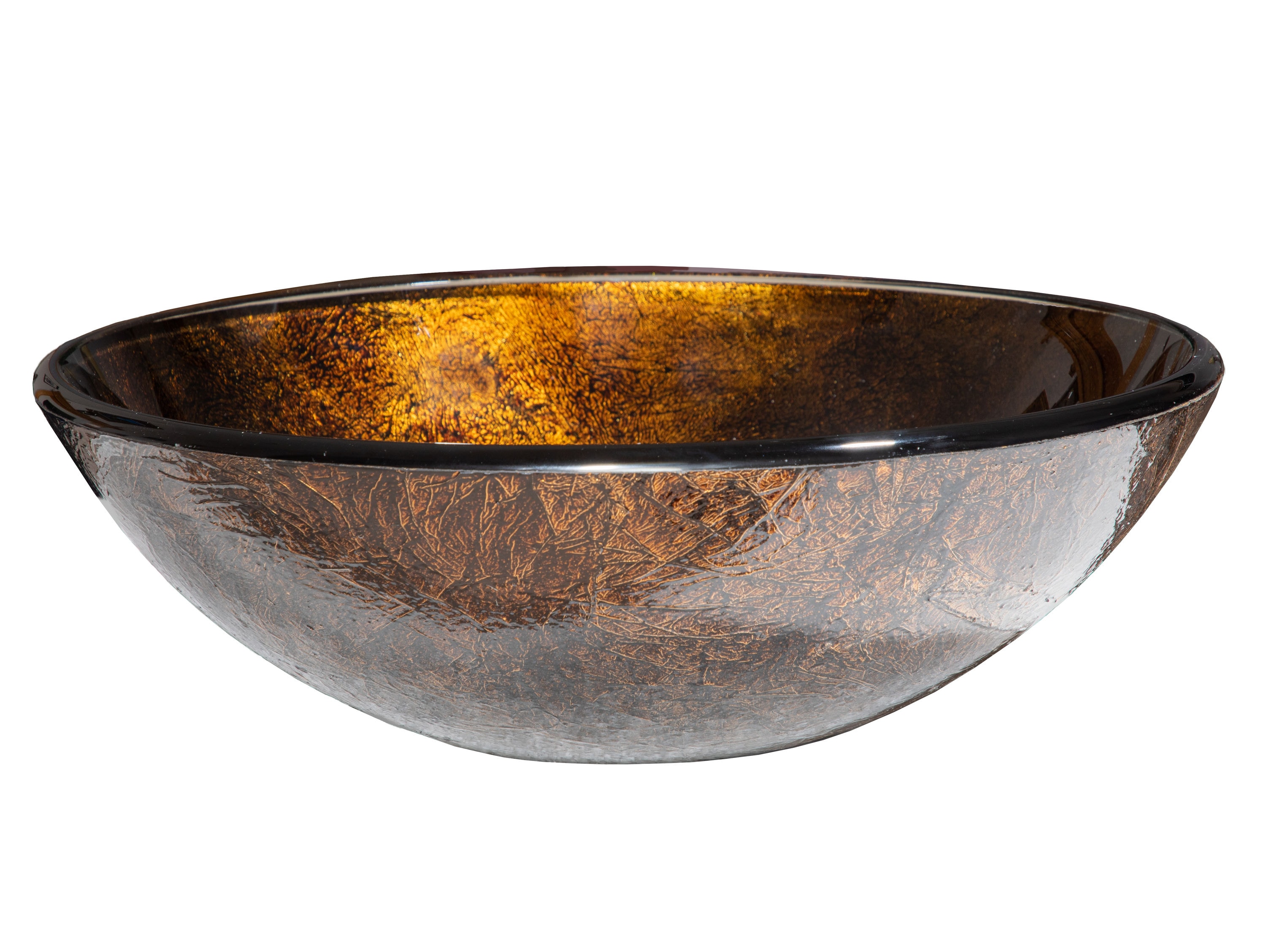 Eden Brown and Gold Tempered Glass Vessel Sink