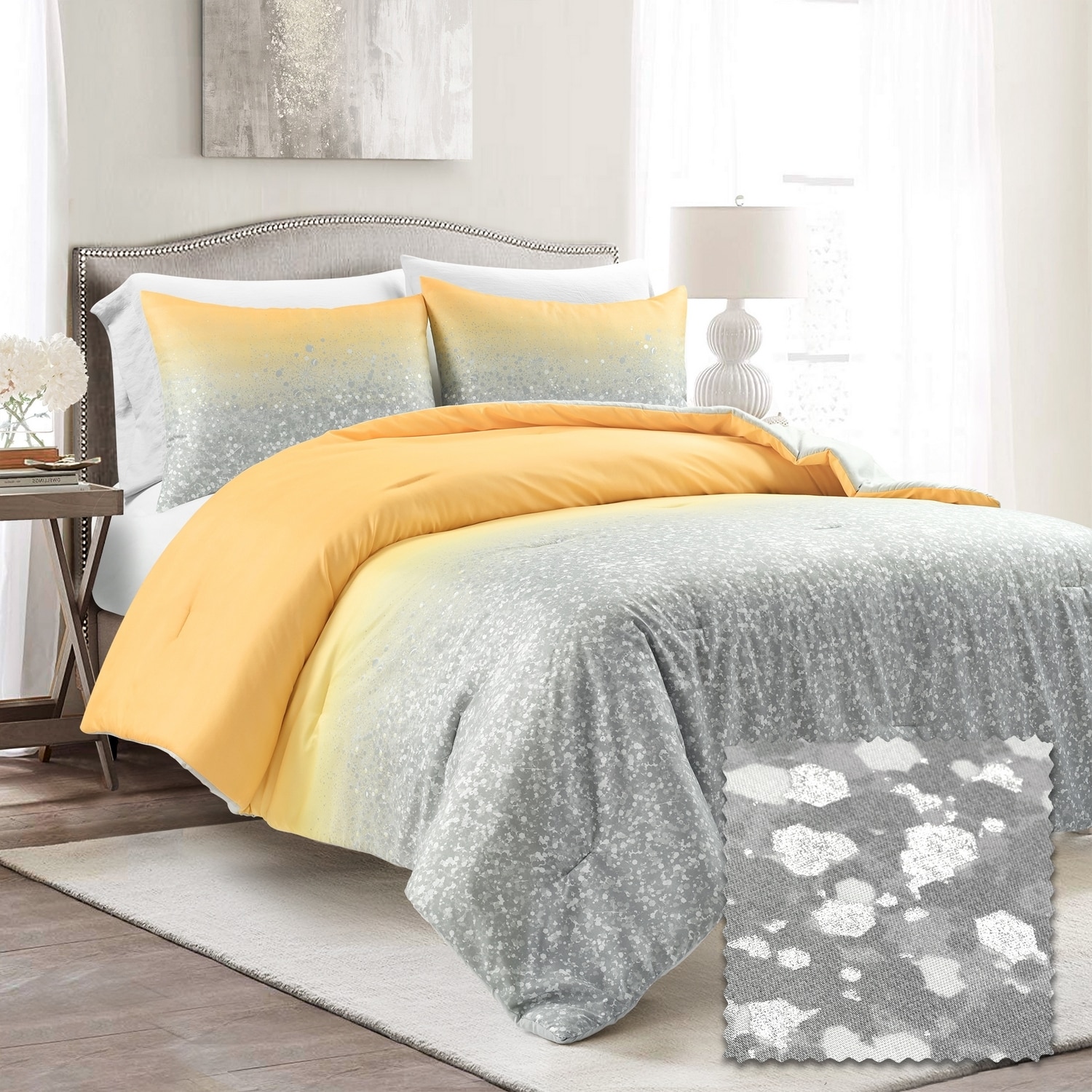 Lush Decor 16T007802 Yellow Ombre Twin Comforter