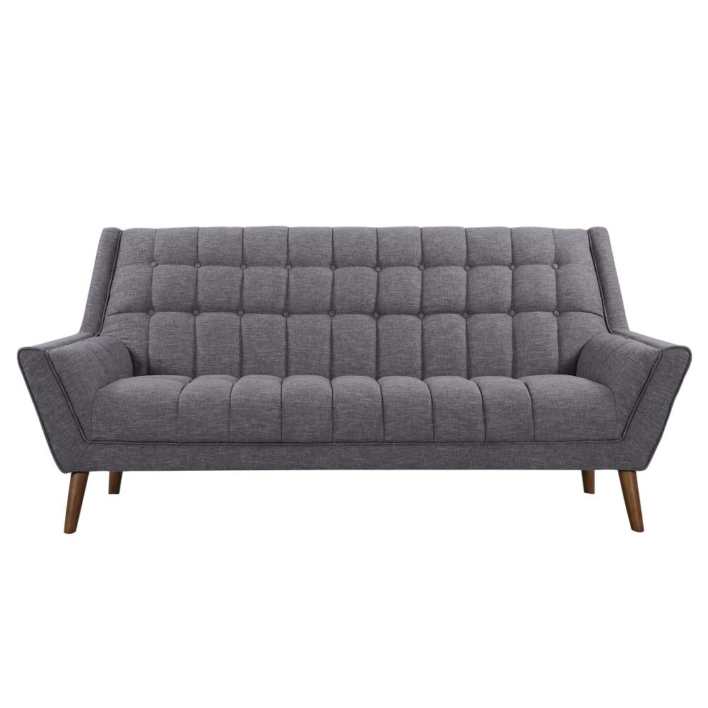 Armen Living Cobra 82-in Midcentury Dark Gray Linen 3-seater Sofa in ...