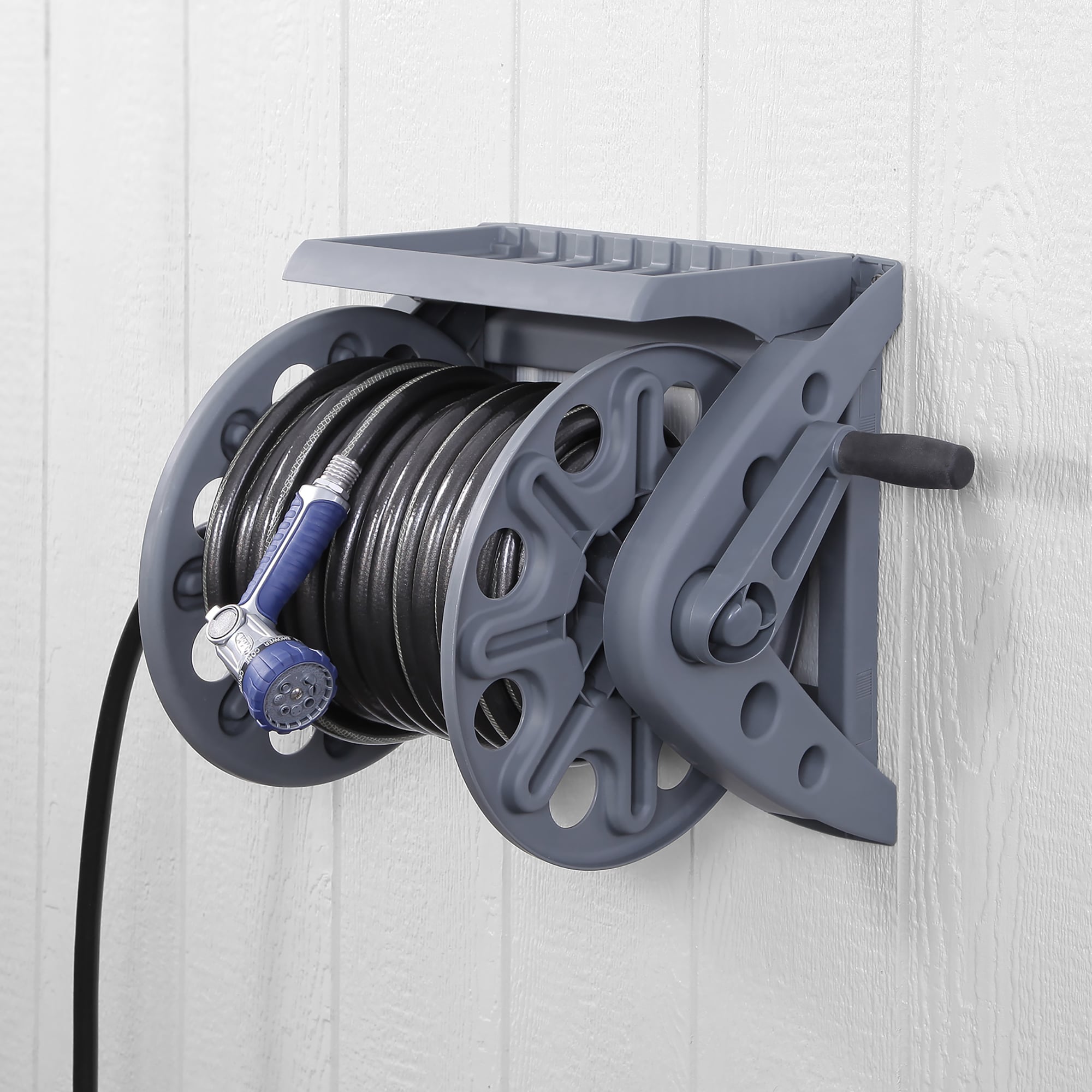 Style Selections Plastic 200-ft Wall-mount Hose Reel in the Garden Hose  Reels department at