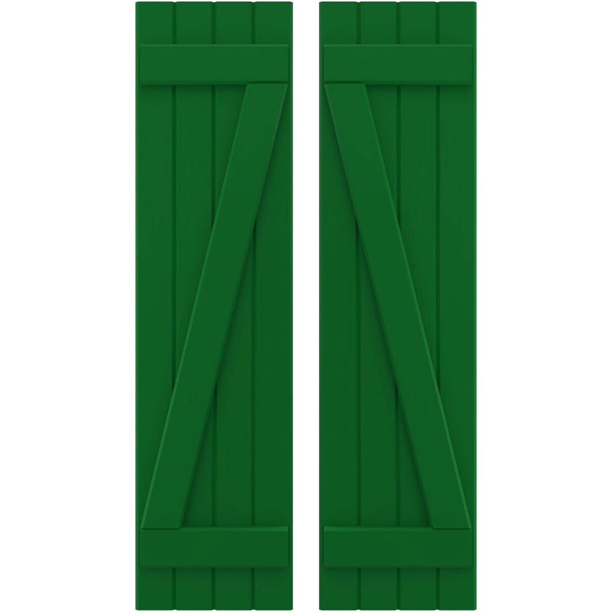Ekena Millwork ARW102BB414X35HGH 14-in W x 35-in H Viridian Green Paintable/Stainable Board and batten Spaced Wood Exterior Shutters ( 2 -Pack )