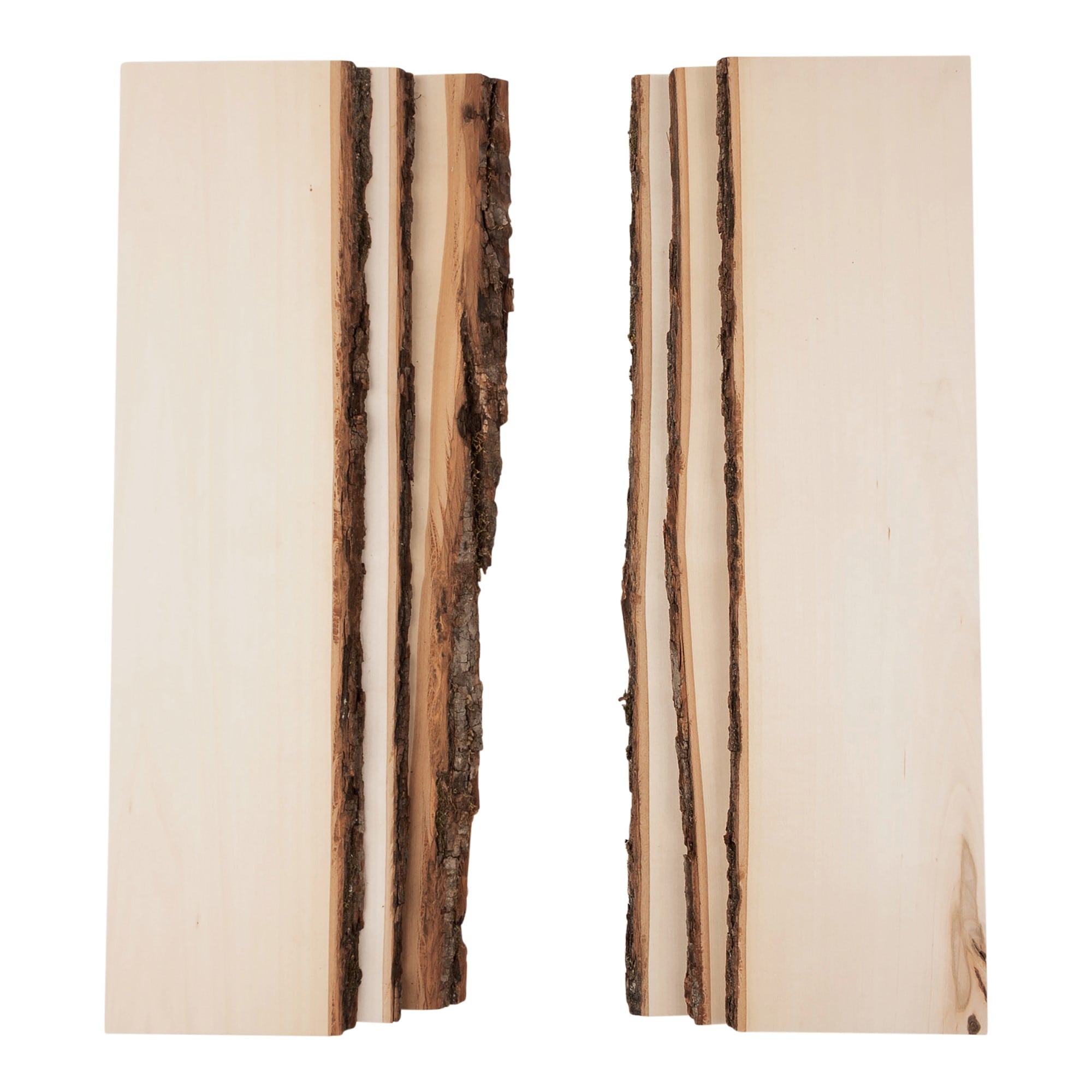 Walnut Hollow 529912 Live Edge Basswood Surfaces Brown Wood Rectangle Medium 6-Pack